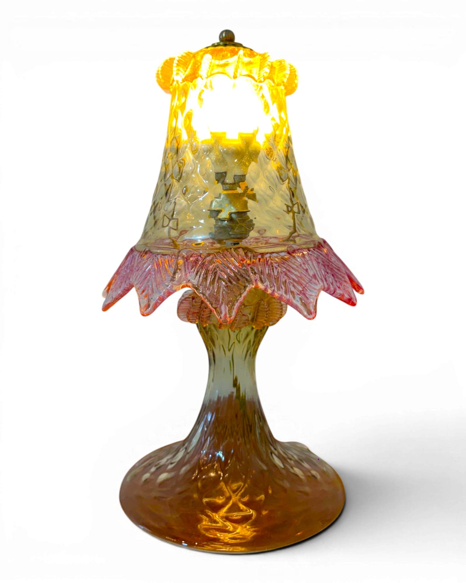 Pink Tinted 1980's Murano Glass Mini Table Lamp - Surround Living - 10