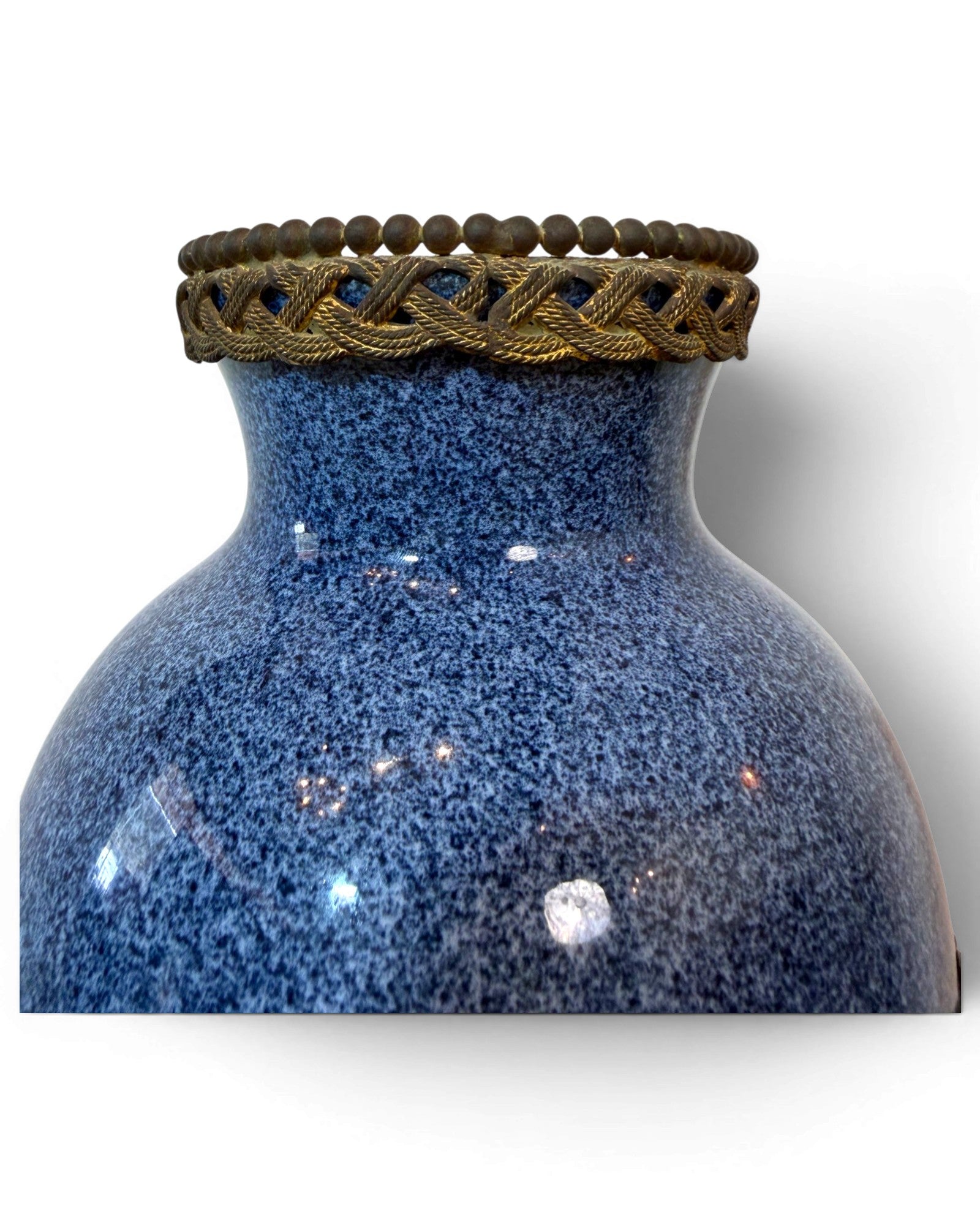 Pair of Blue Louis XV Style Ceramic Pots