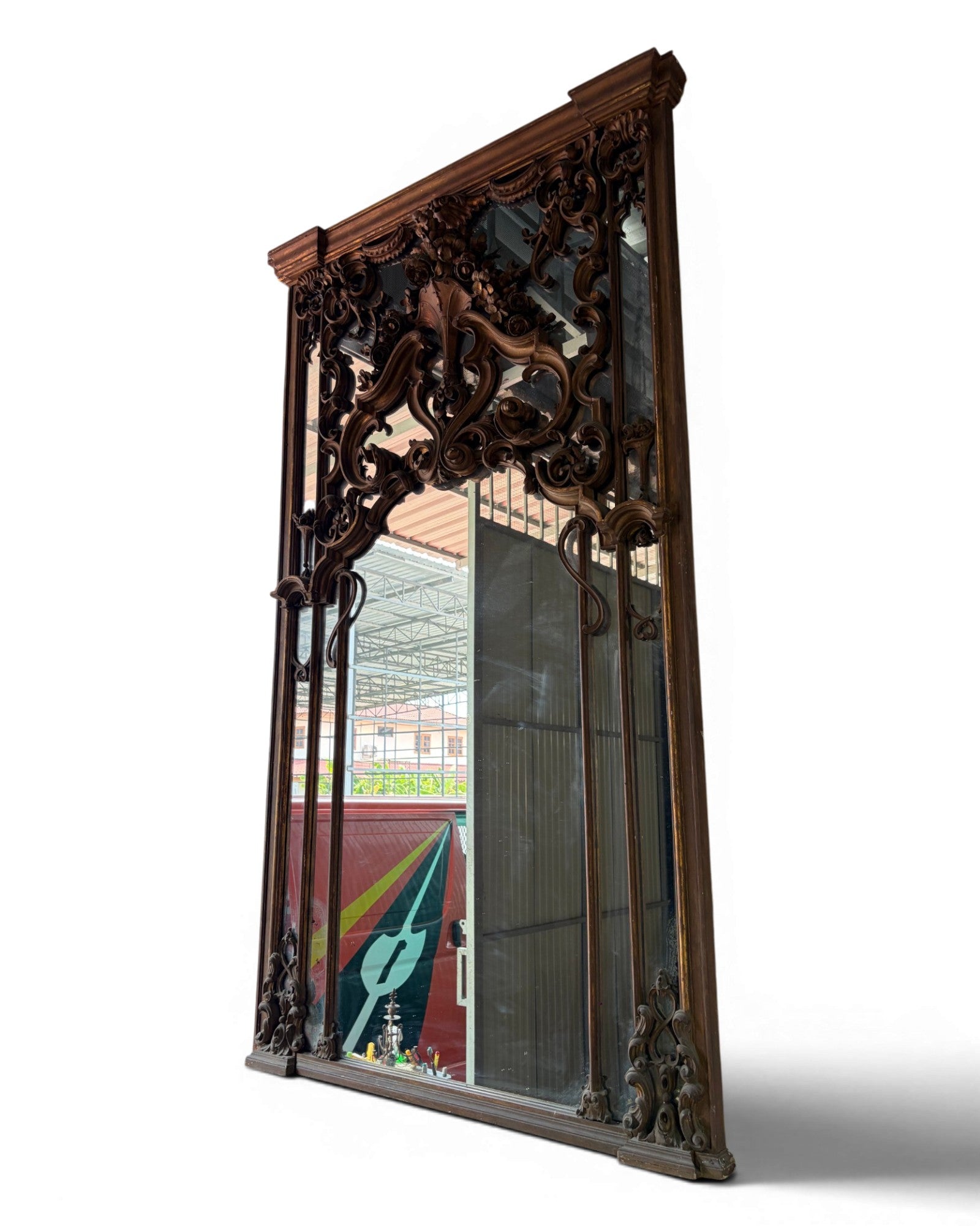 Louis XV Bronze Finish Large Trumeau Mirror