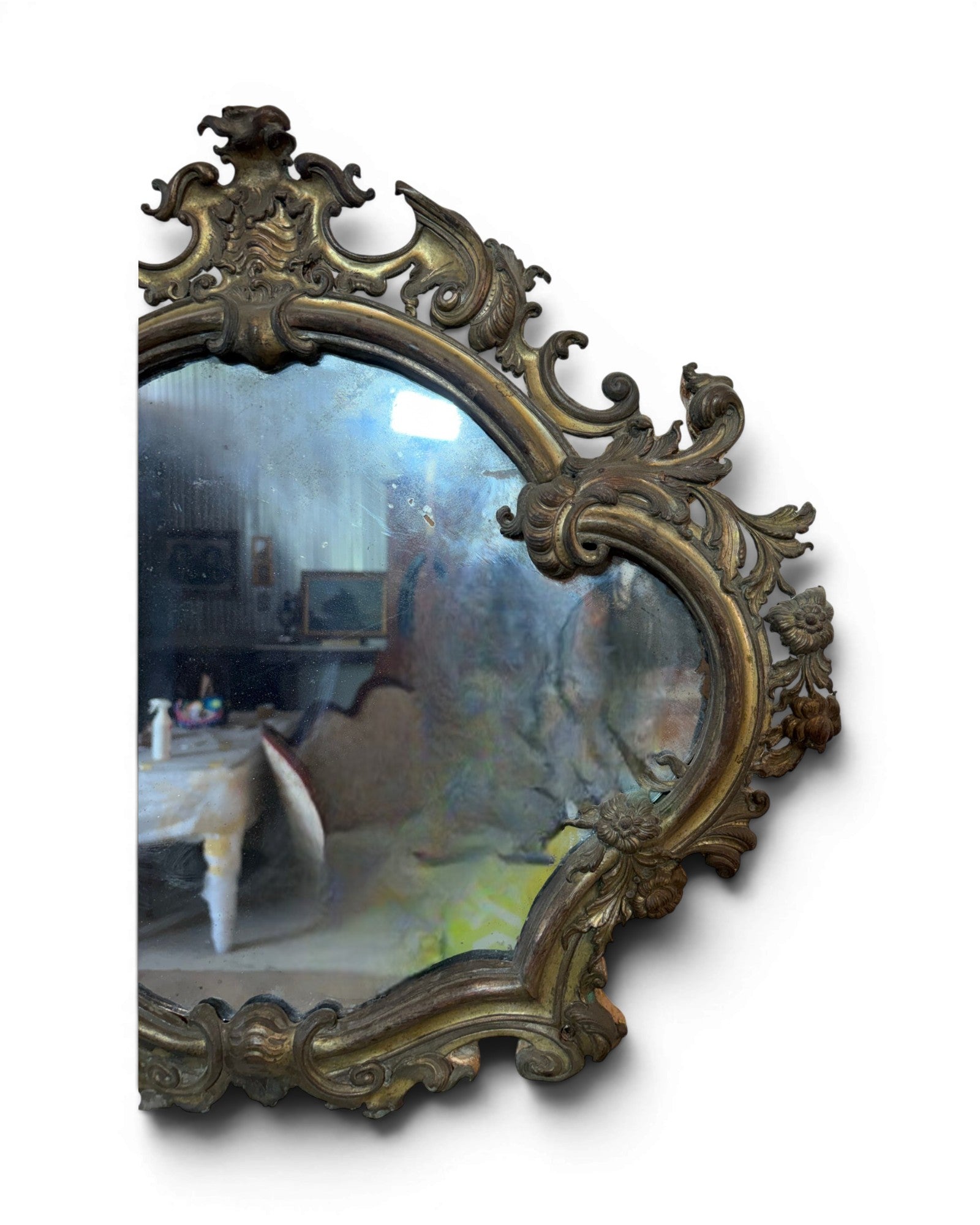 Genova Louis XV Period Shaped Mirror +250 Years Old