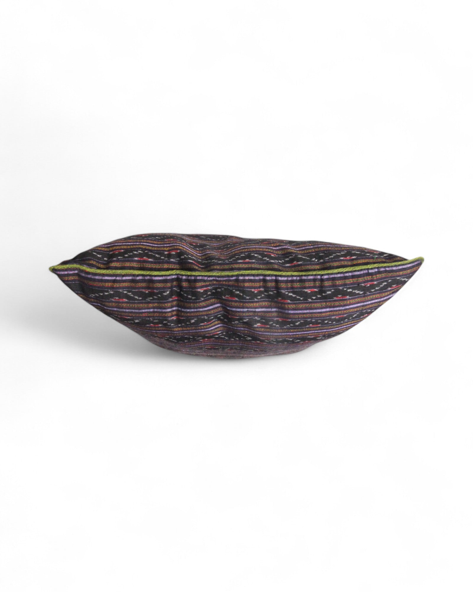 Handwoven Mudmee Silk Feat. Flat Piping Square Cushion - Dark Purple