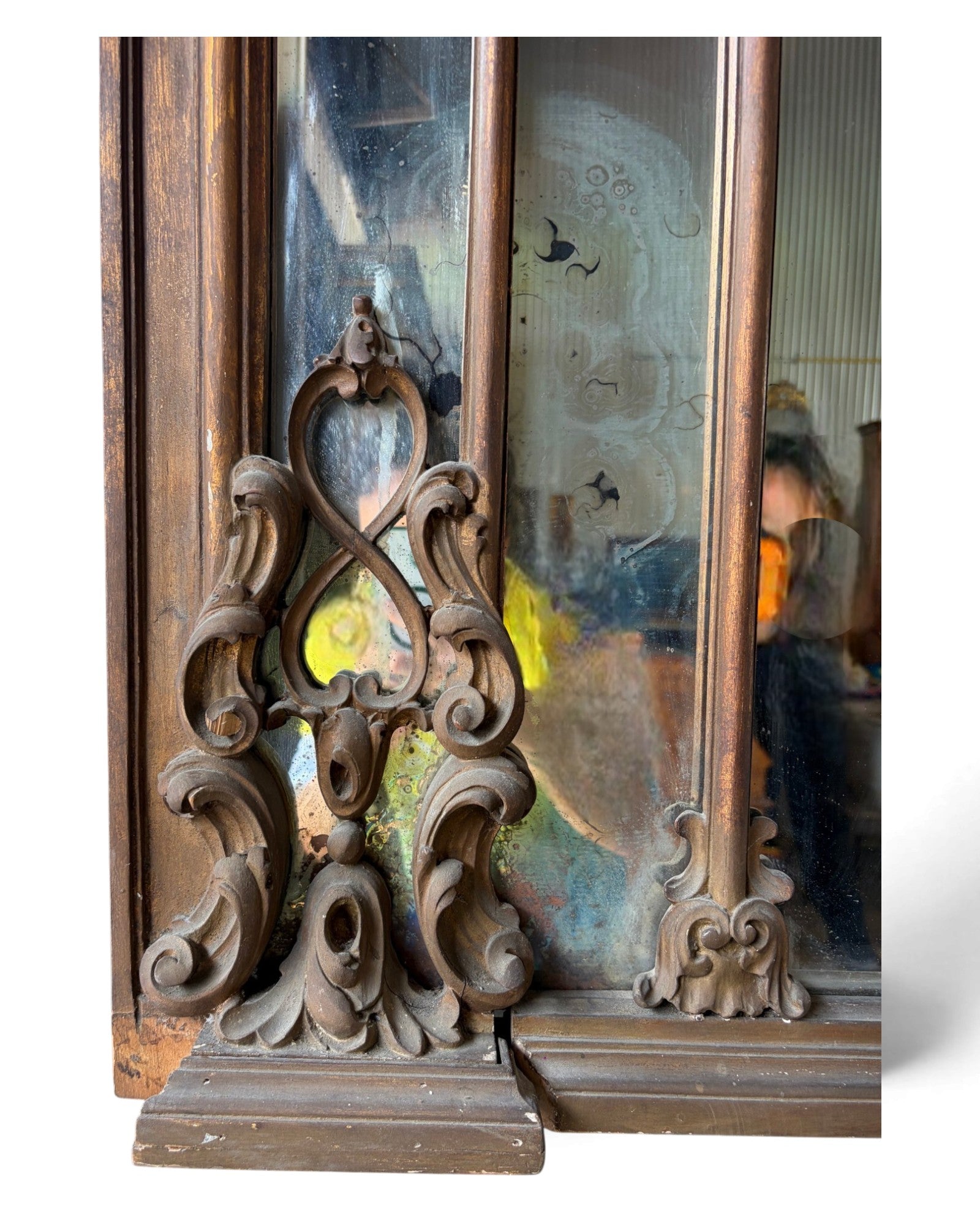 Louis XV Bronze Finish Large Trumeau Mirror