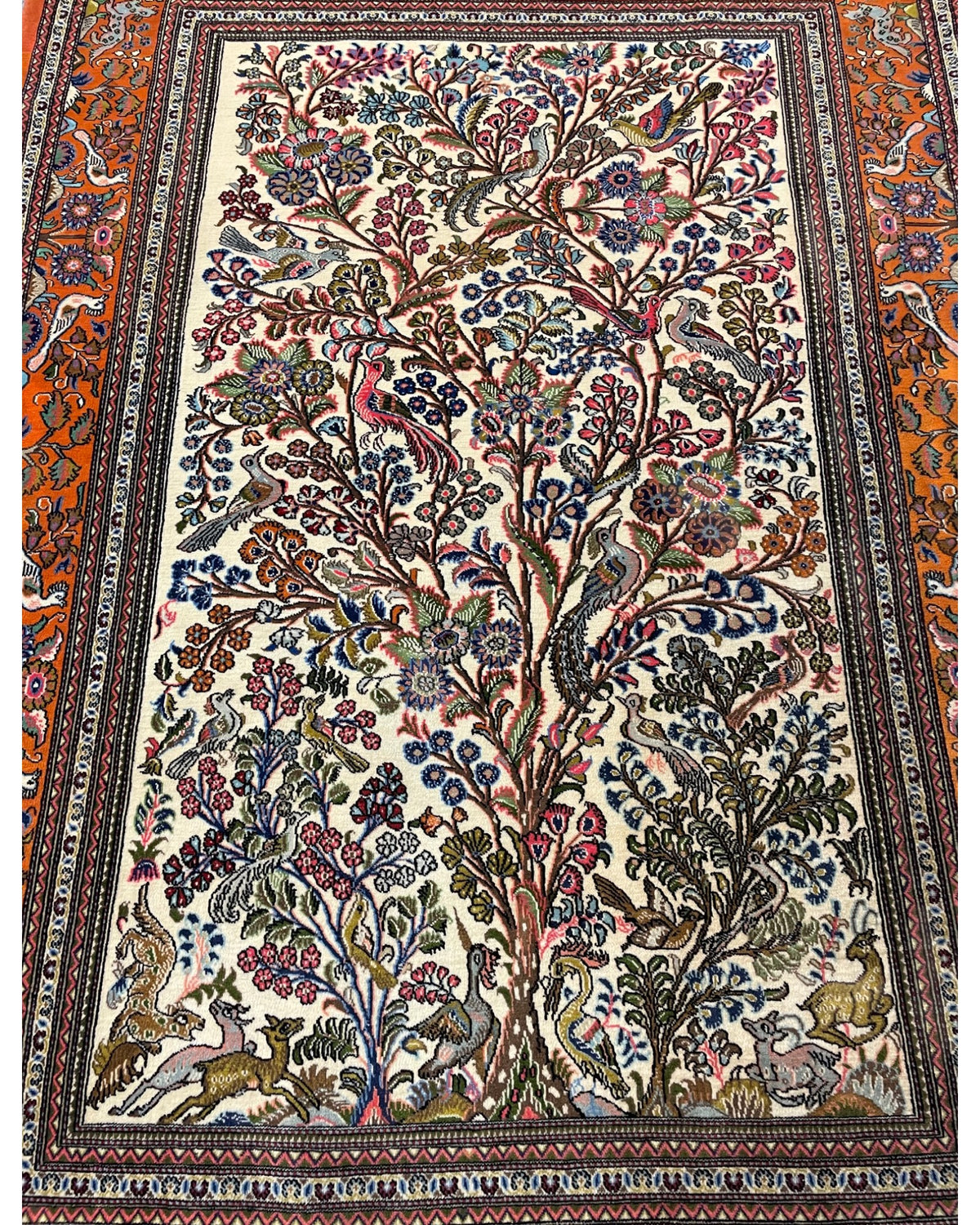 Vintage Persian Qum Carpet – Tree of Life Design | 200 x 140cm - Surround Living - 3