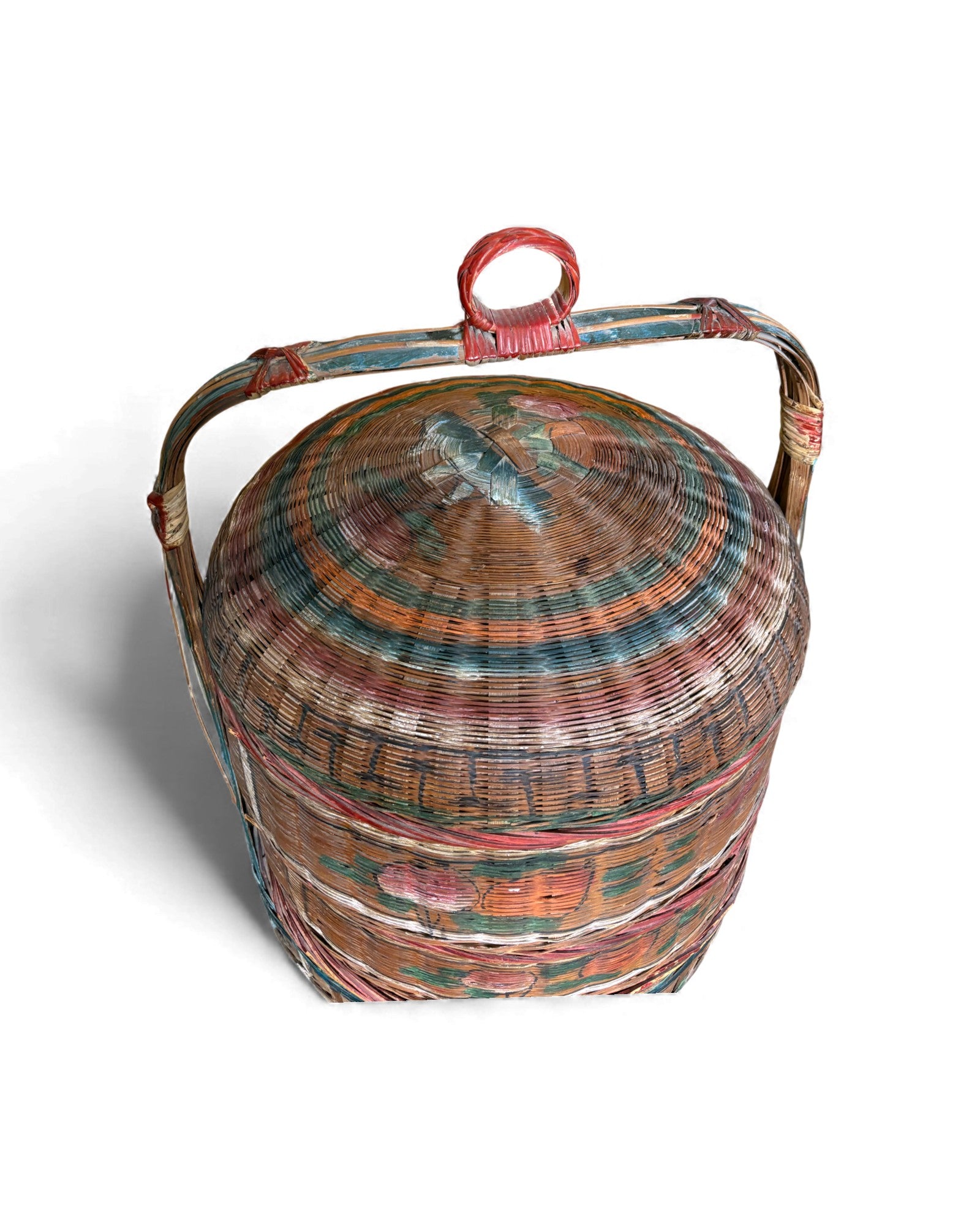 Stacked Woven Basket Carrier (Multi - Tiered lidded basket) 4 Tiers - Surround Living - 6
