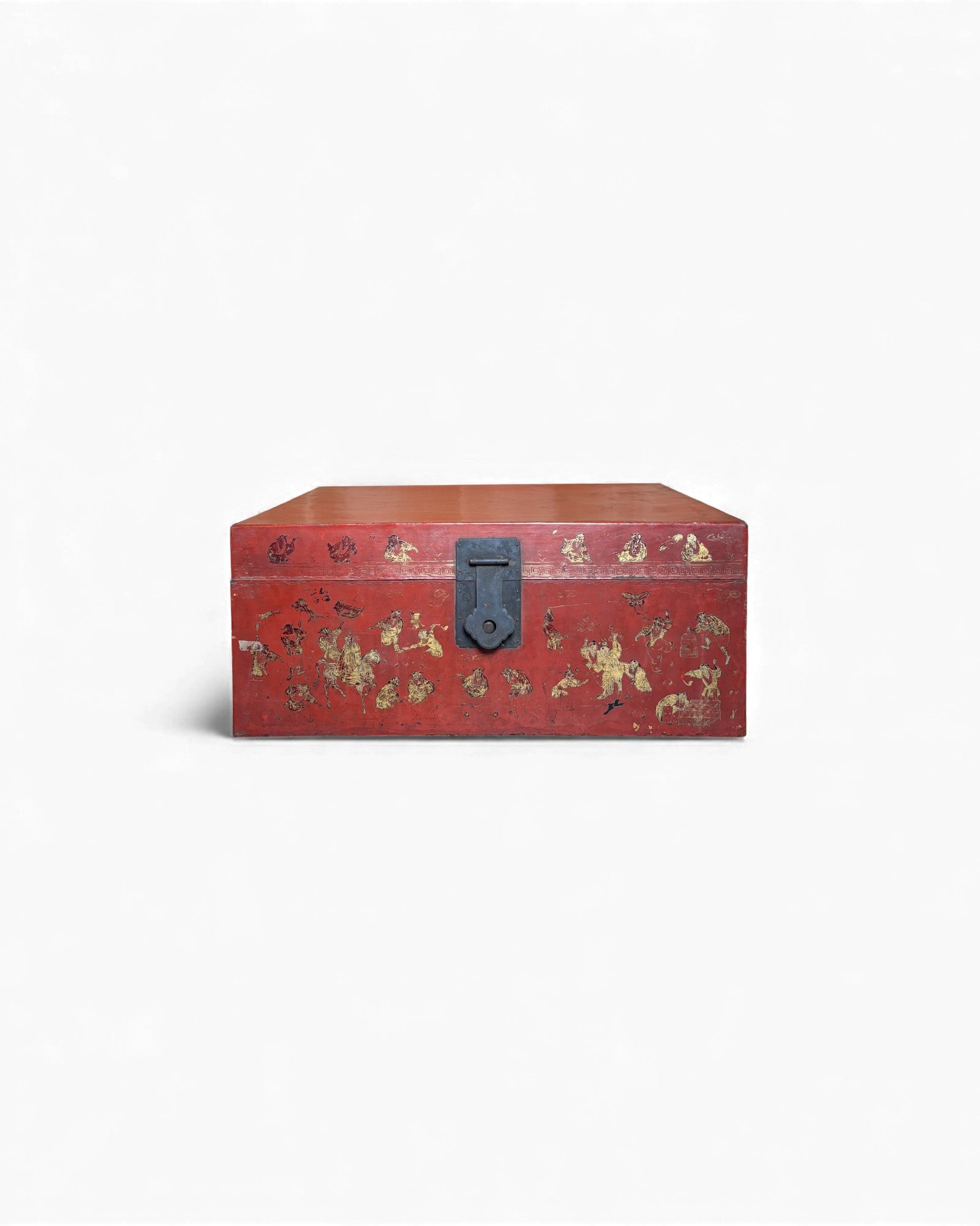 Chinese Red Hand Painted box with Murals Chinese mythical story - Surround Living - 1
