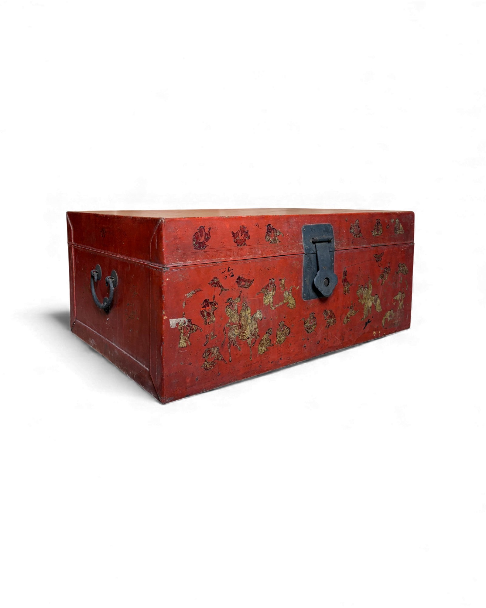 Chinese Red Hand Painted box with Murals Chinese mythical story - Surround Living - 2