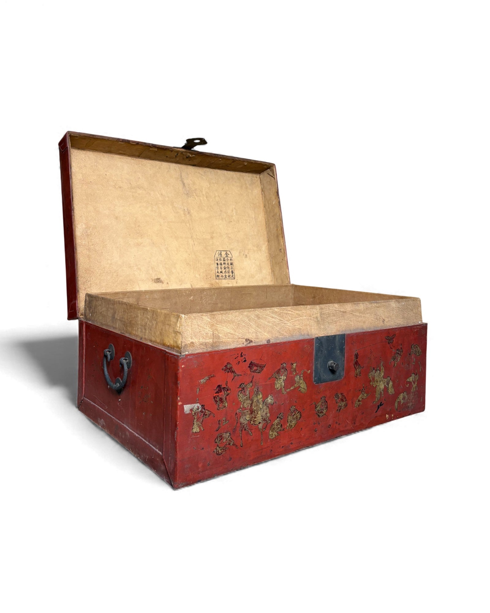 Chinese Red Hand Painted box with Murals Chinese mythical story - Surround Living - 3