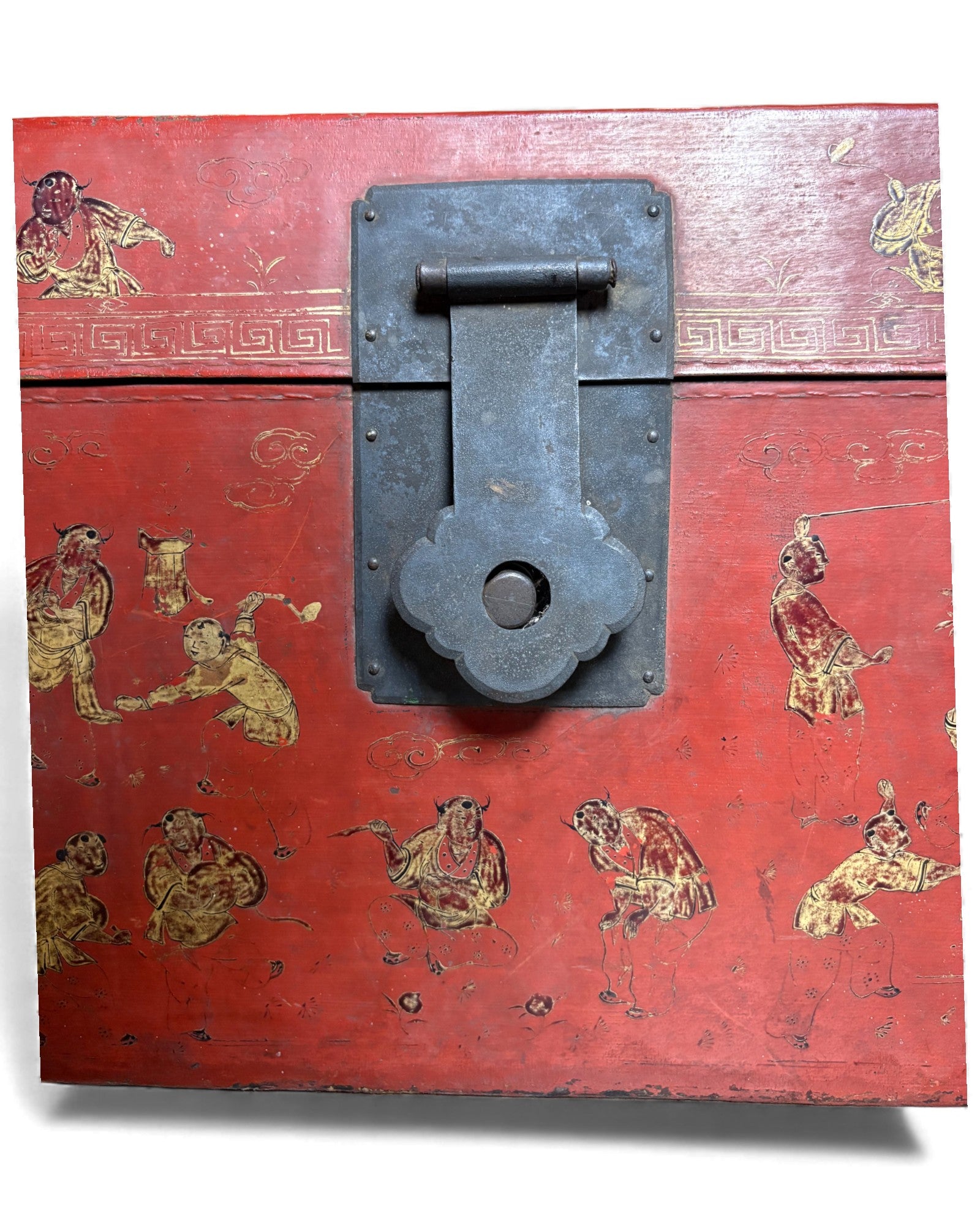 Chinese Red Hand Painted box with Murals Chinese mythical story - Surround Living - 10