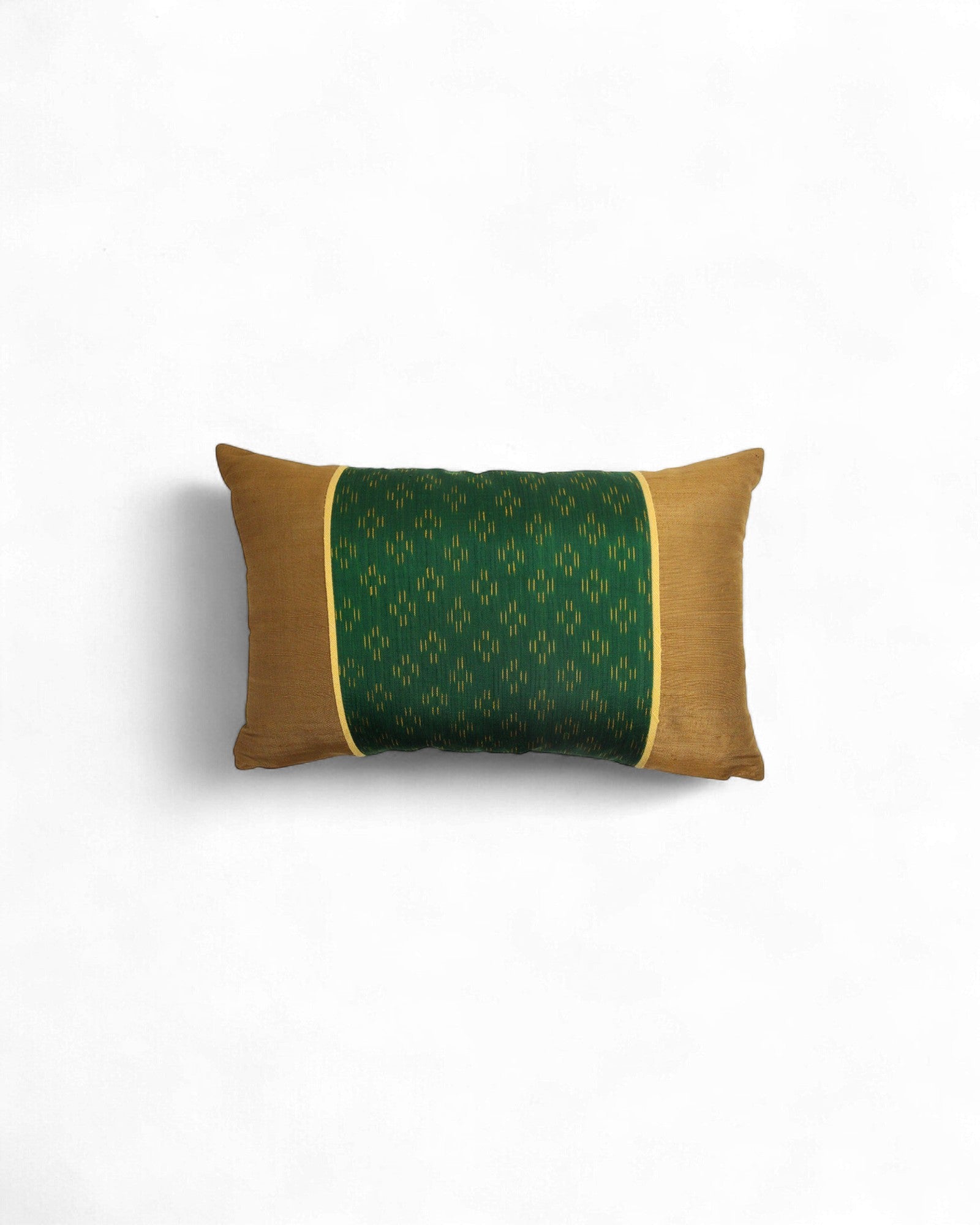 Rectangular Thai Textile Cushions – Indigo, Black Silk, and Sunset Orange - Set of 3