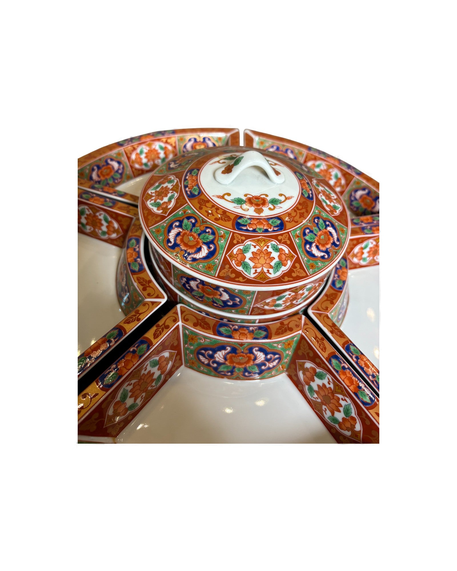 Vintage Japanese Kutani Multi - Section Serving Set - Surround Living - 2