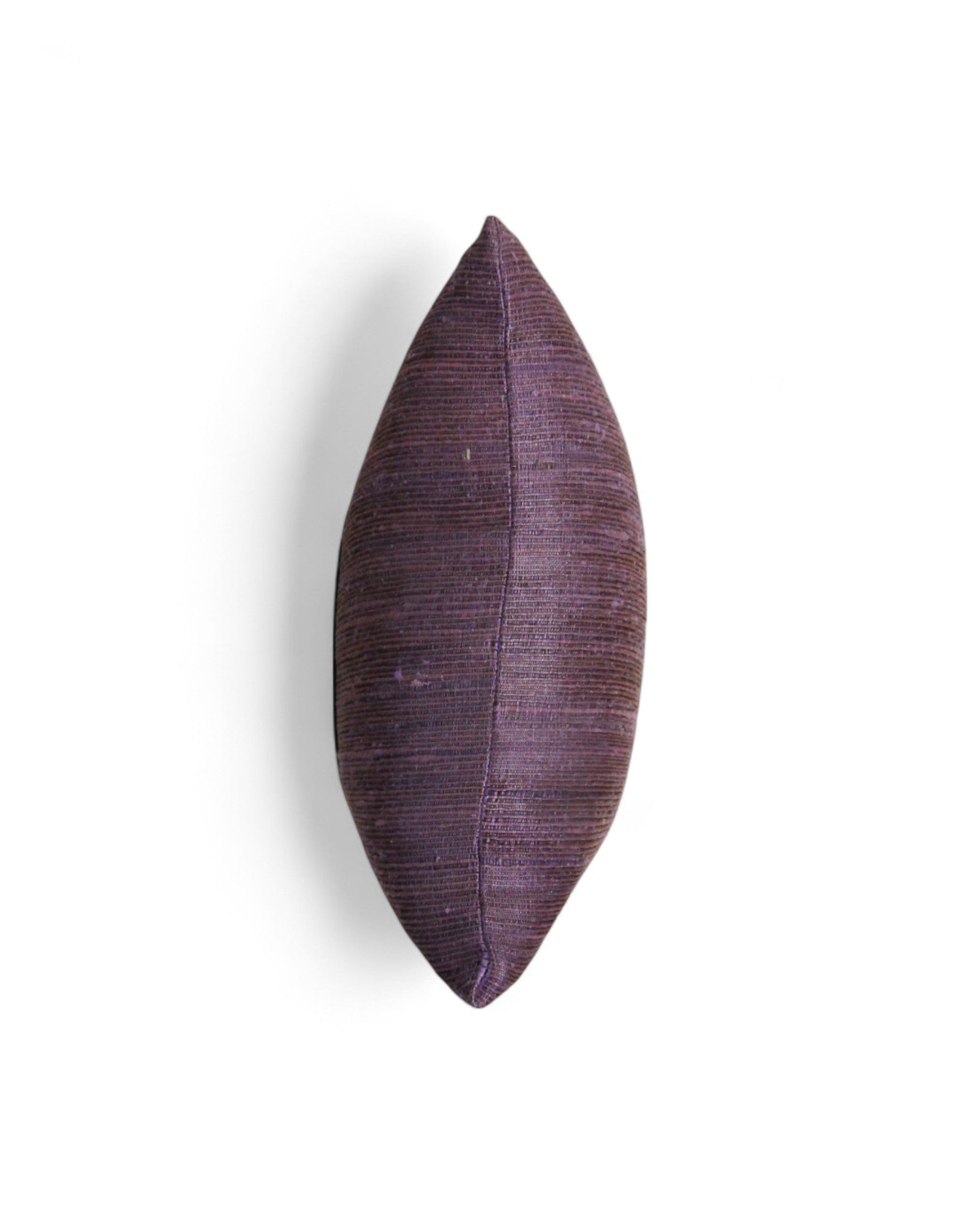 Lumbar Cushion in Handwoven Silk & Mudmee Silk Centre - Muted Plum