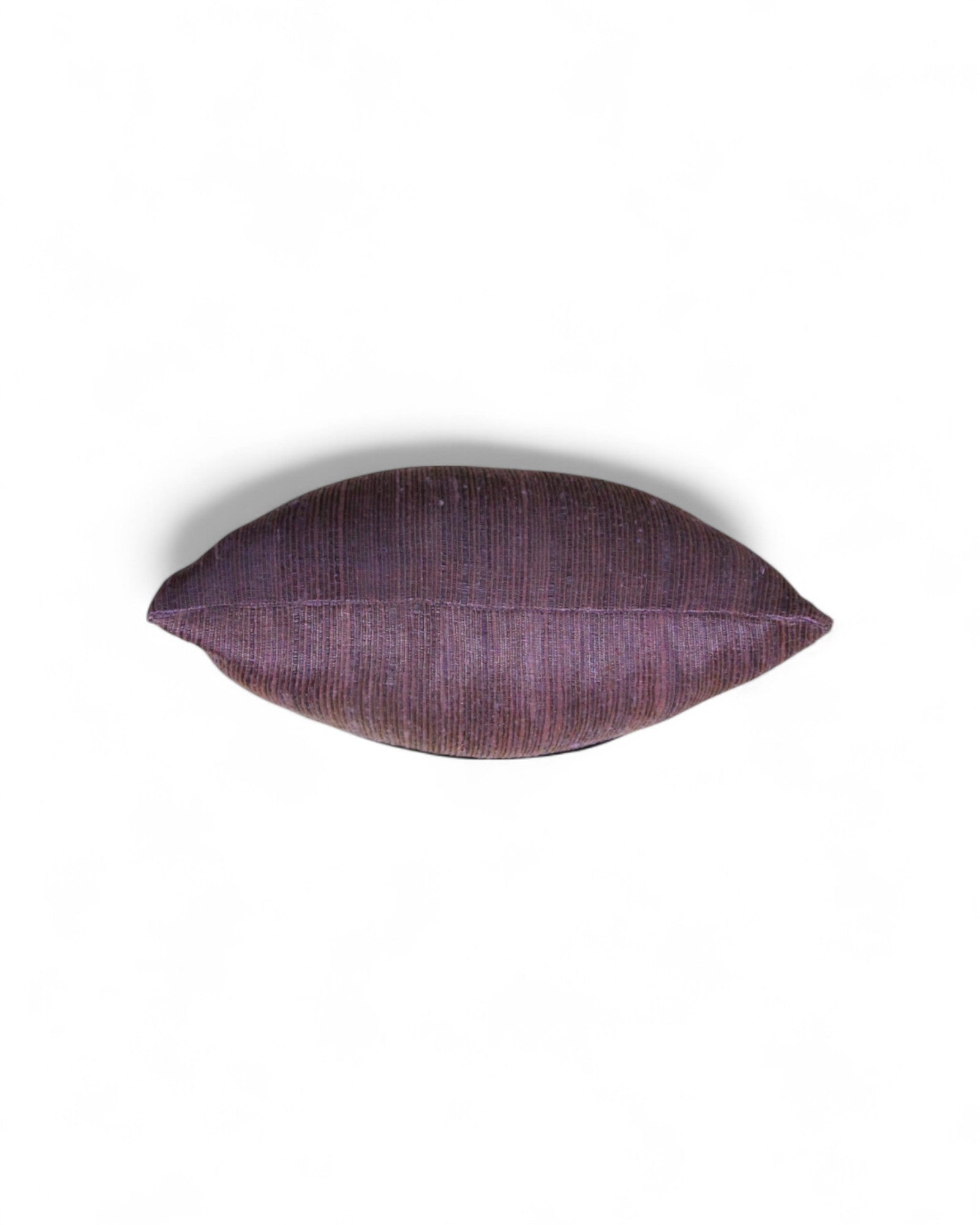 Lumbar Cushion in Handwoven Silk & Mudmee Silk Centre - Muted Plum