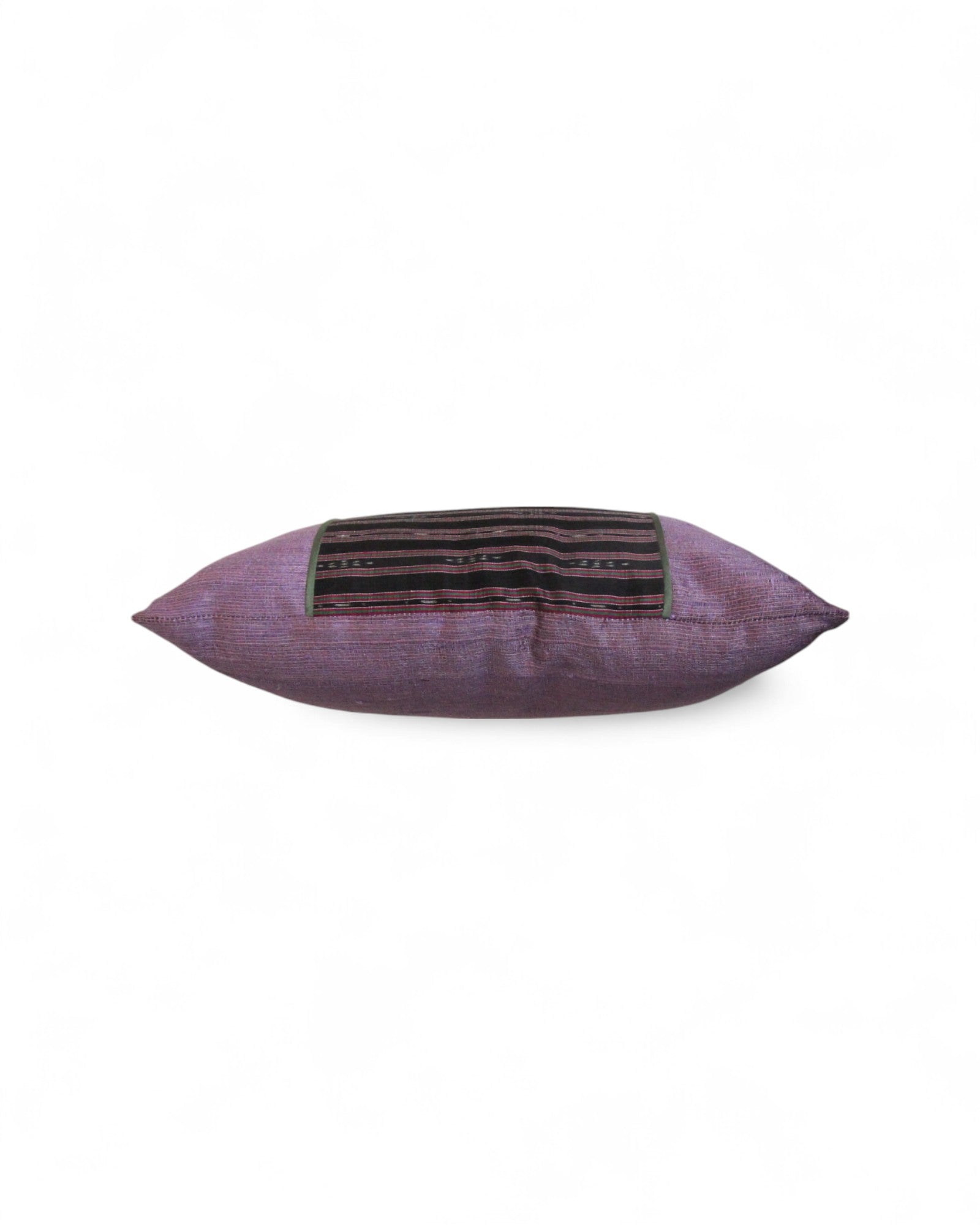 Lumbar Cushion in Handwoven Silk & Mudmee Silk Centre - Muted Plum