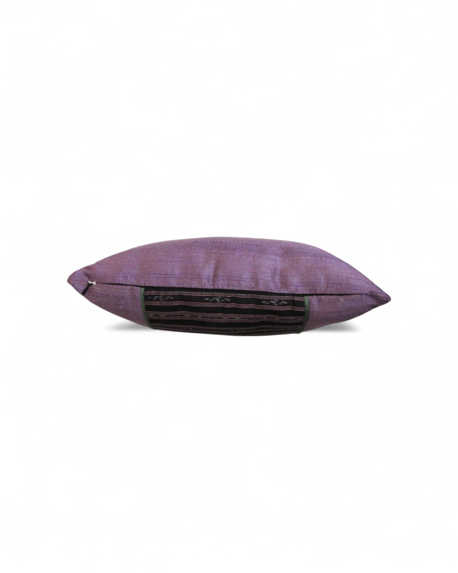 Lumbar Cushion in Handwoven Silk & Mudmee Silk Centre - Muted Plum