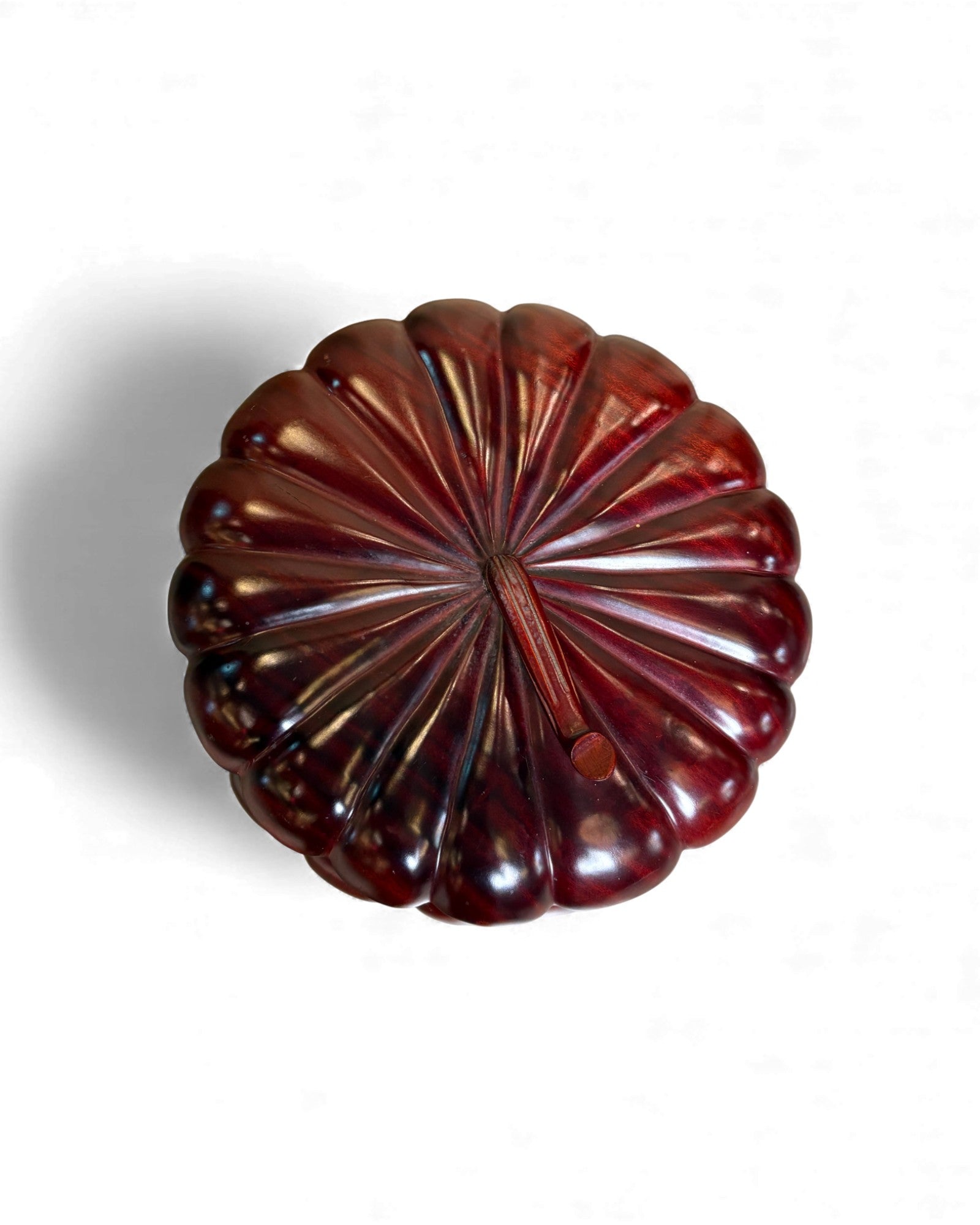 Turned Wood Tripod Stand Vase with Lacquered Gourd Vessel Surround Living - 3