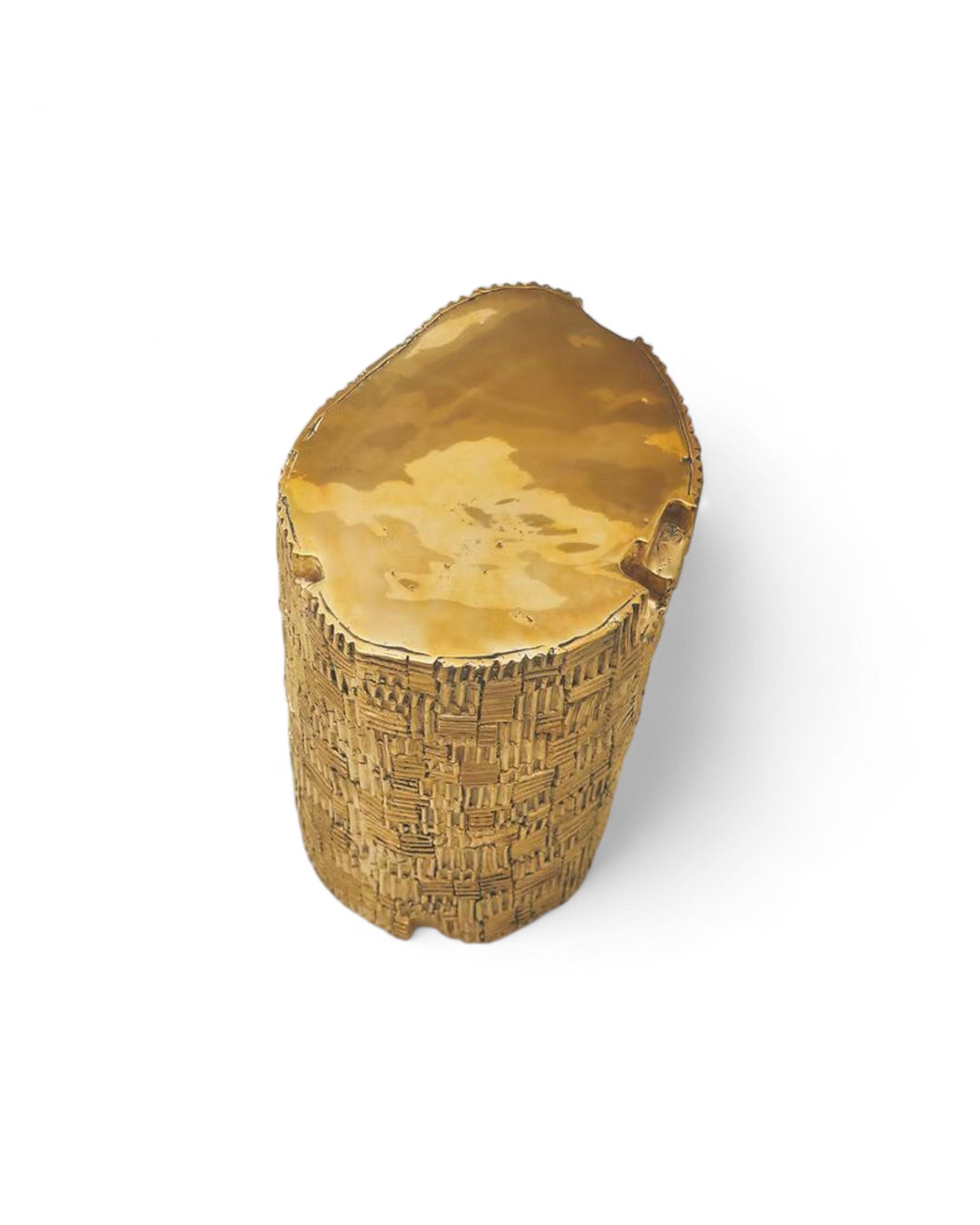 Log Stool (S) - Polished Brass