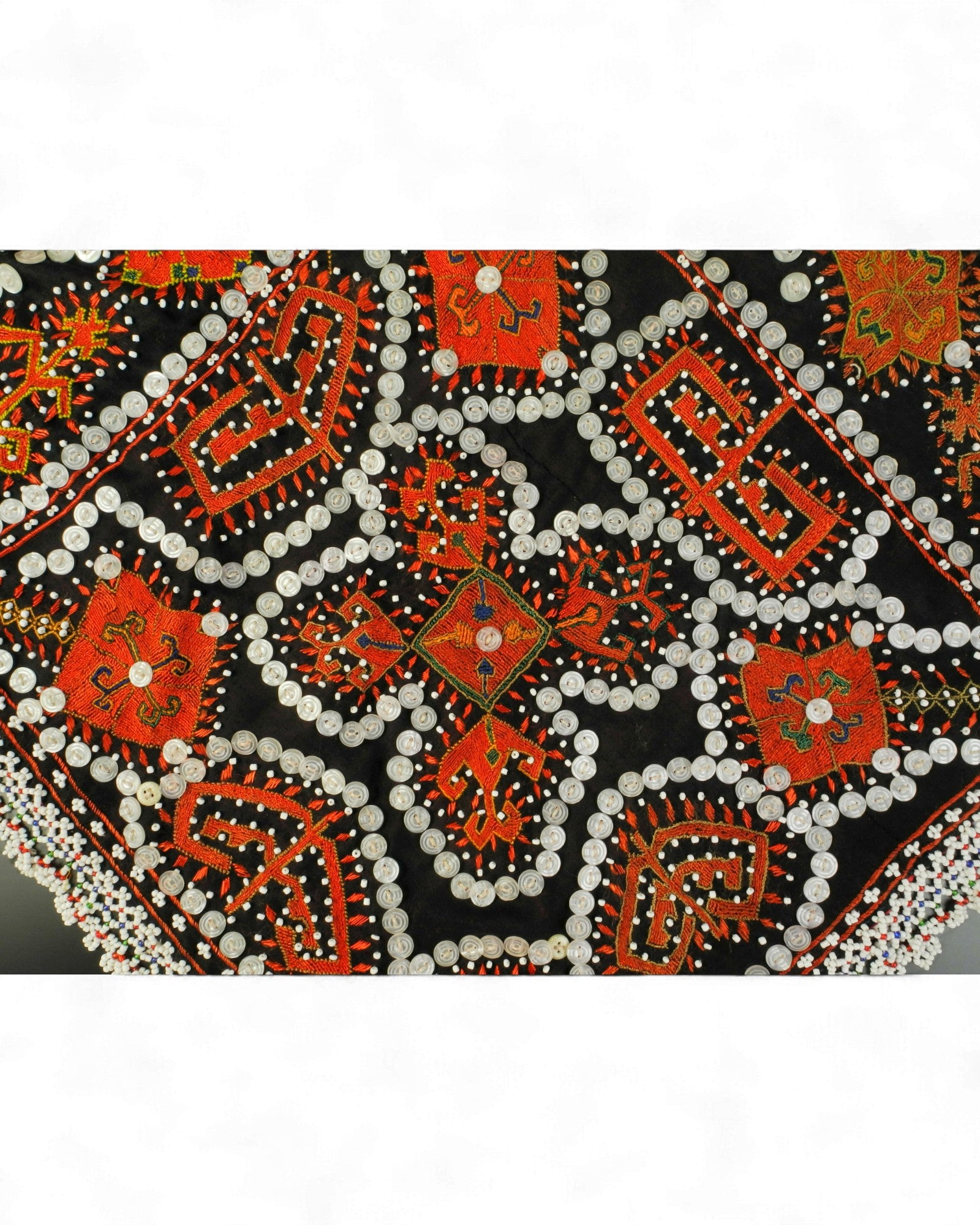 Kohistan Beaded Girl’s Ceremonial Cap with Embroidered Cape