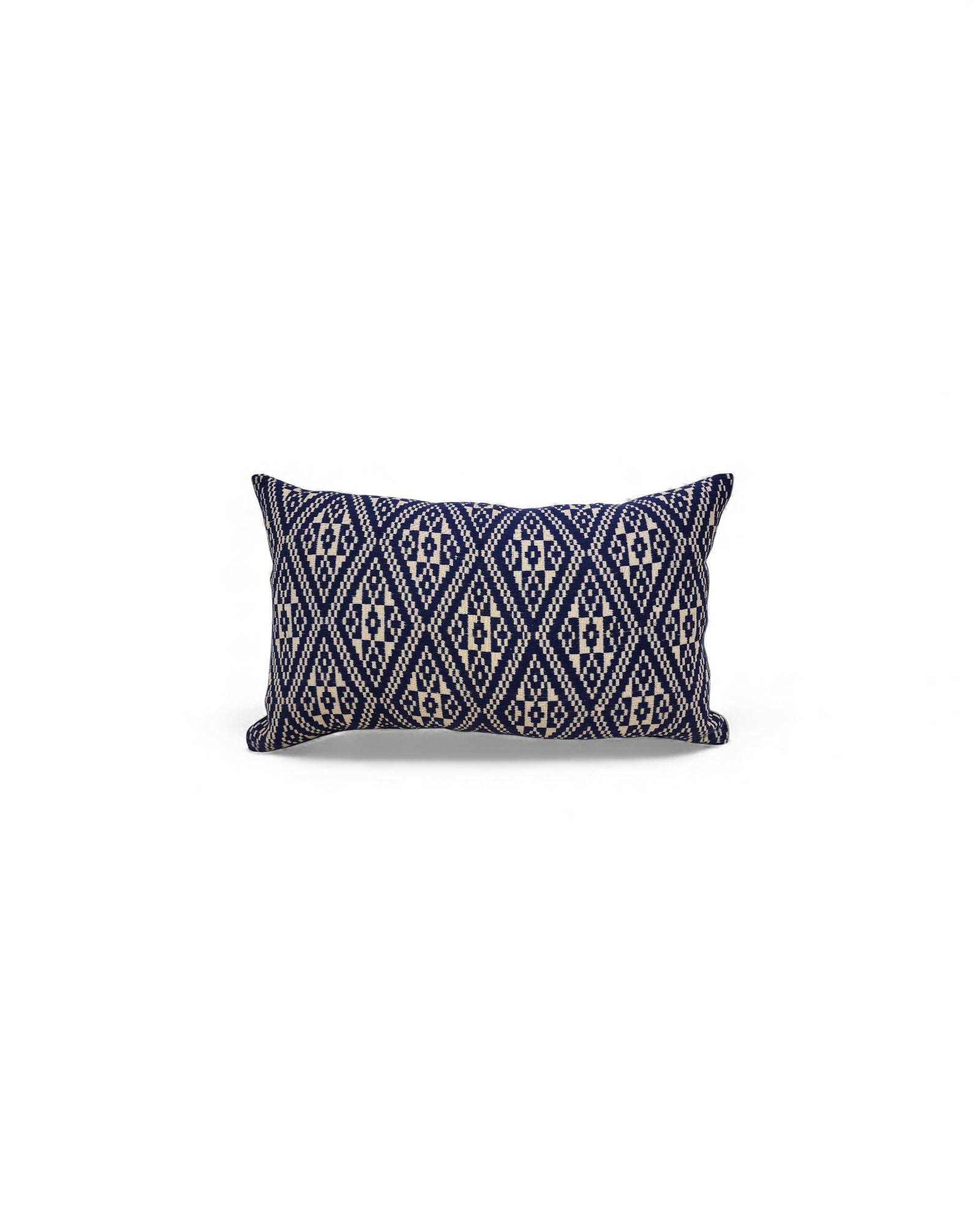 Handwoven Khit Lumbar Cushion - Blue & White