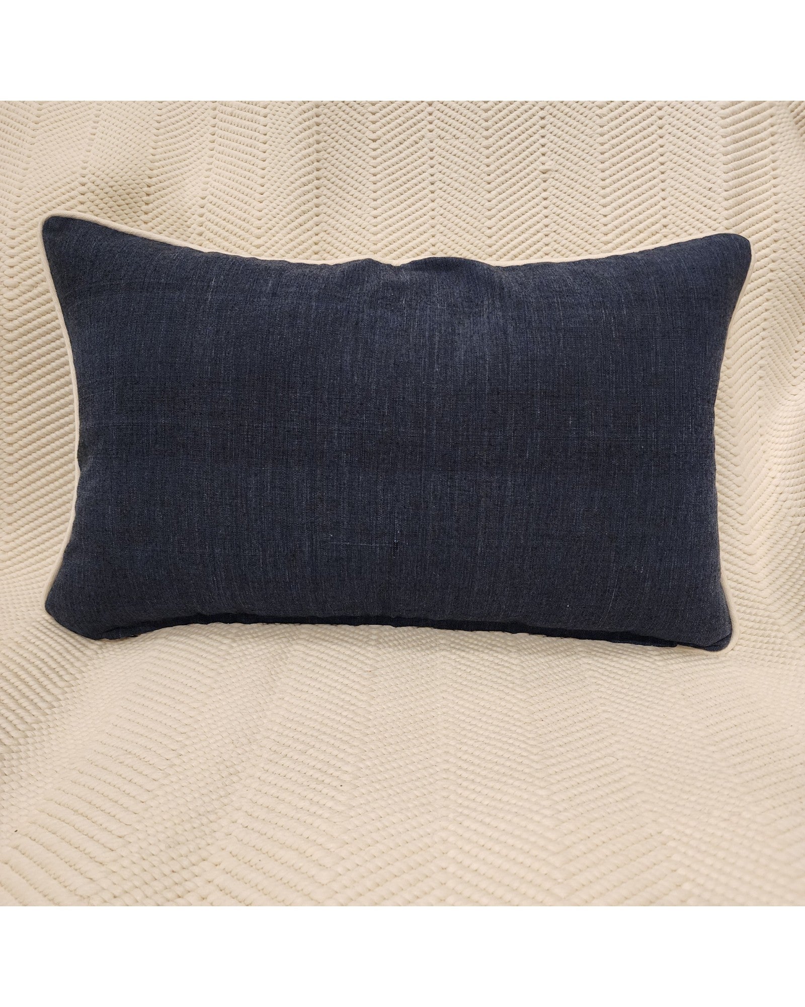 Handwoven Khit Lumbar Cushion - Olive & Blue