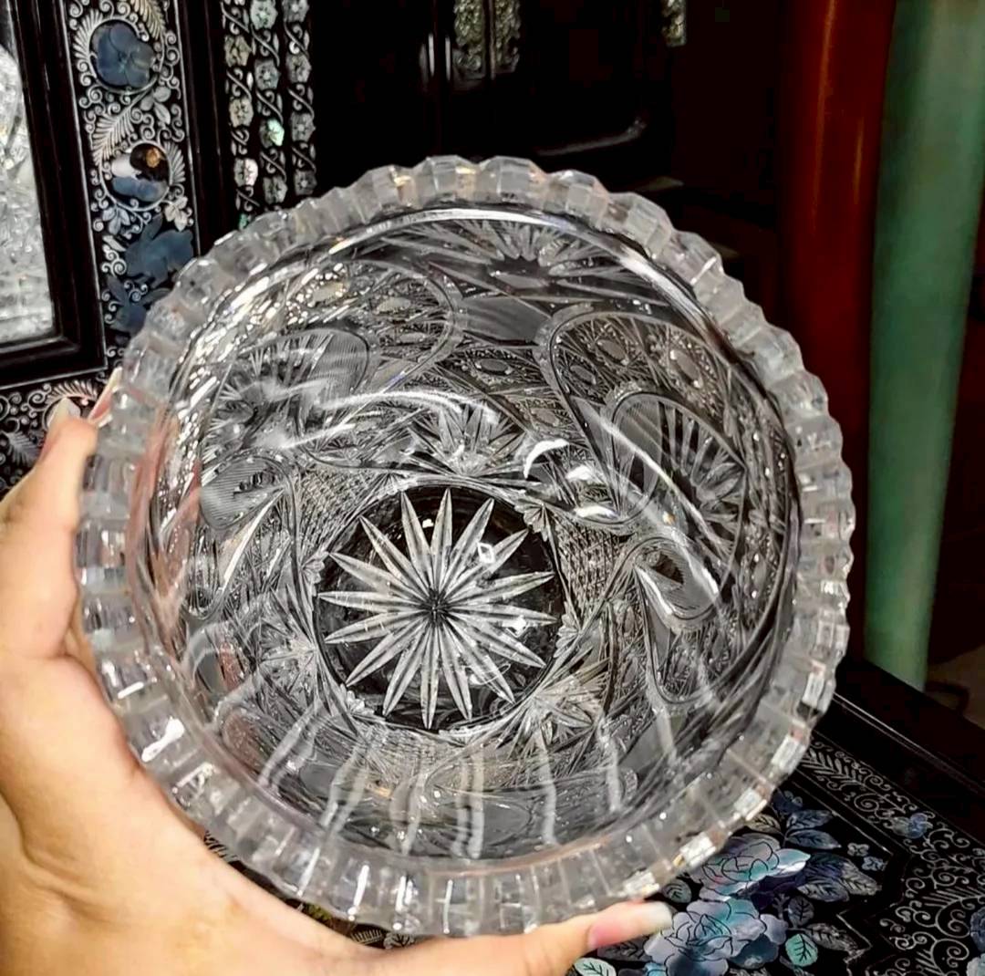 Vintage Deep-Cut European Crystal Vase