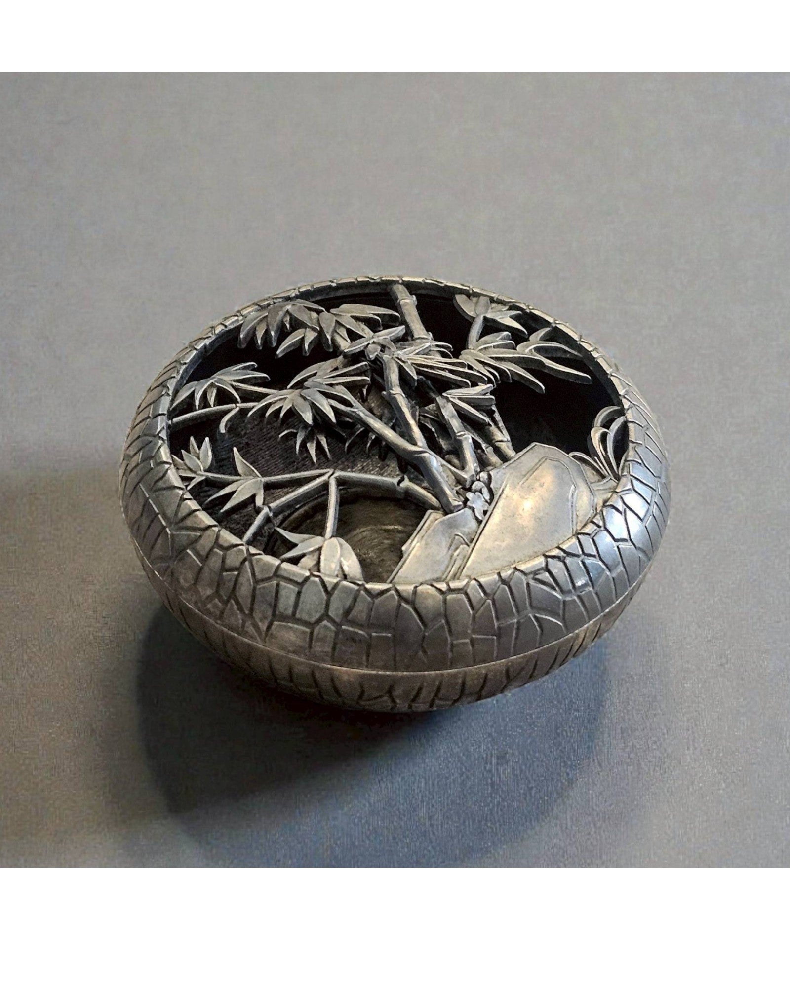 Silver Bamboo Incense & Ash Tray