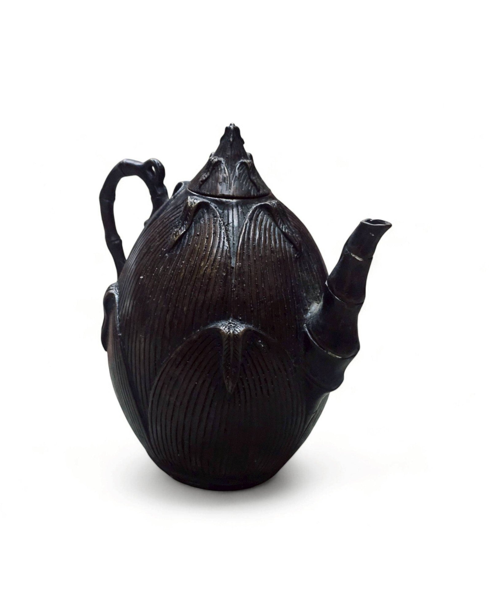 Chinese Yixing-Style Sculptural Teapot in Lotus Pod Form