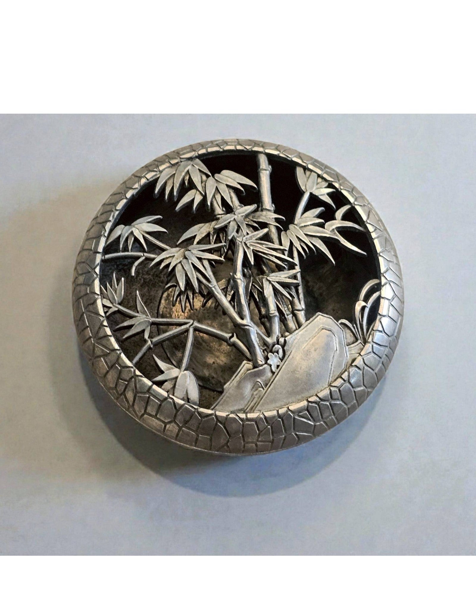 Silver Bamboo Incense & Ash Tray