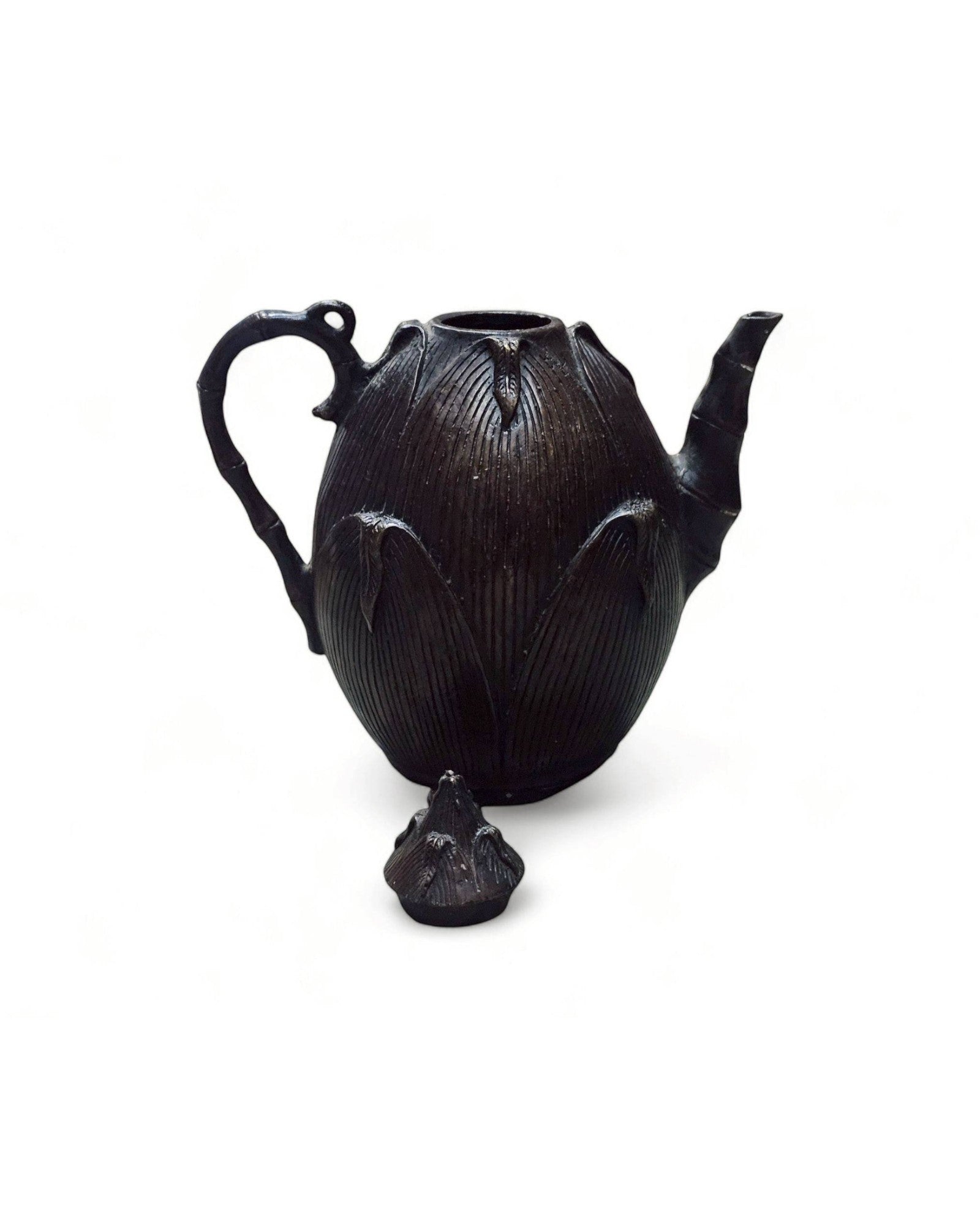 Chinese Yixing-Style Sculptural Teapot in Lotus Pod Form