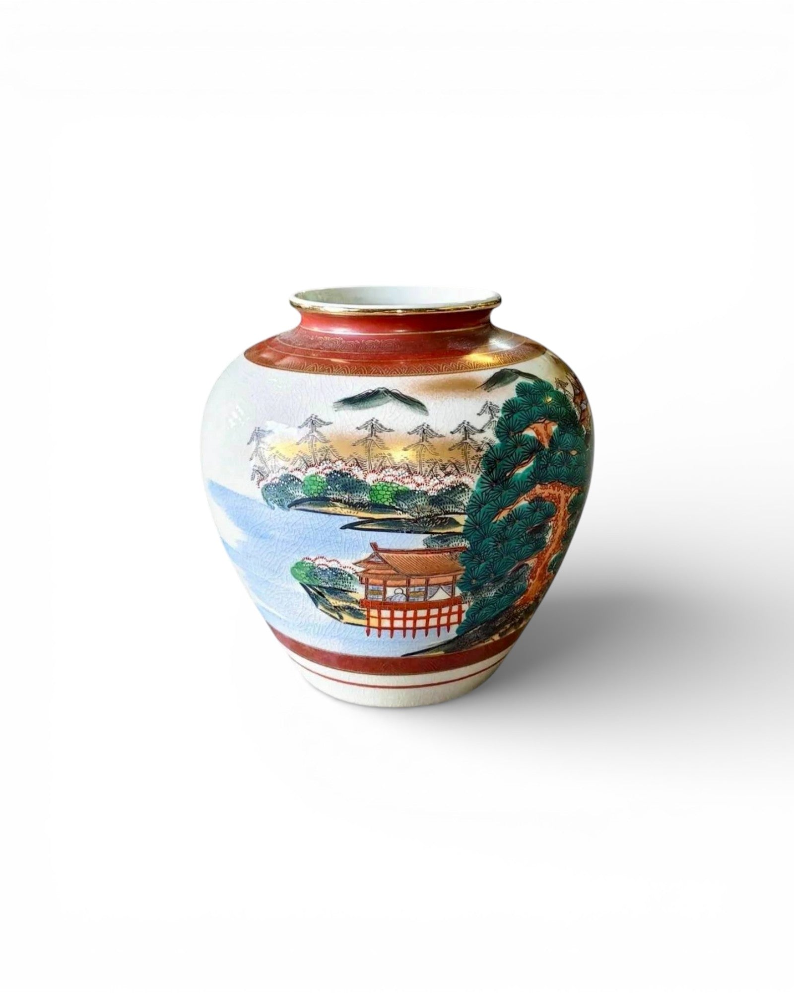 Antique Japanese Kutani Landscape Vase