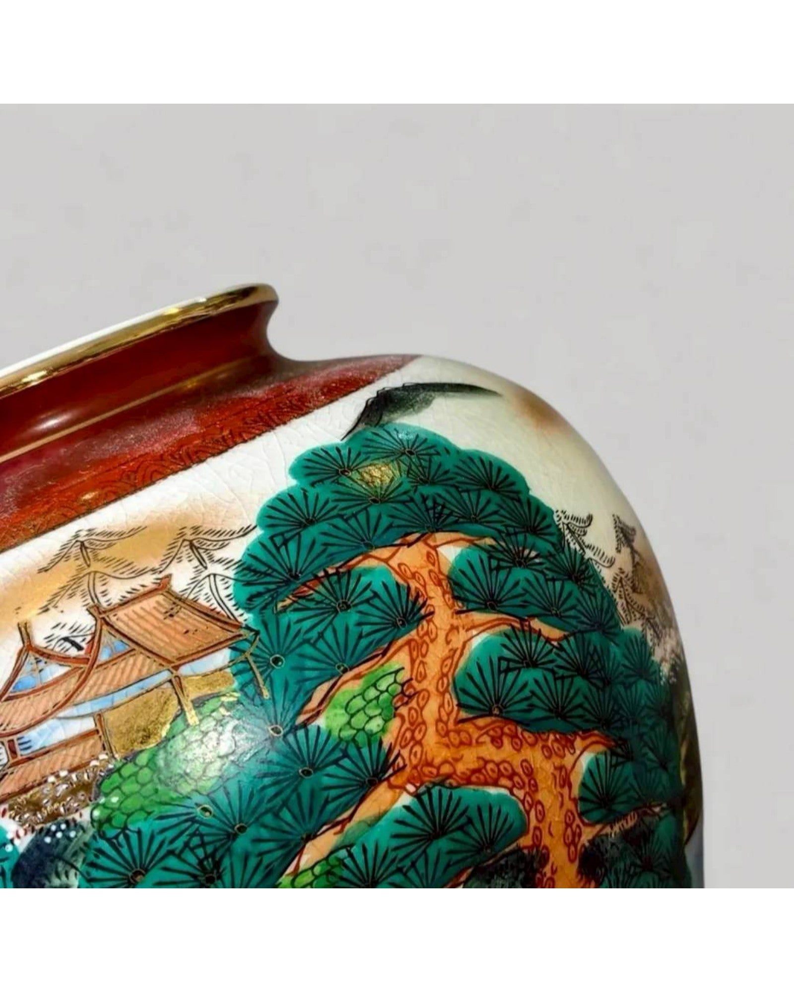 Antique Japanese Kutani Landscape Vase