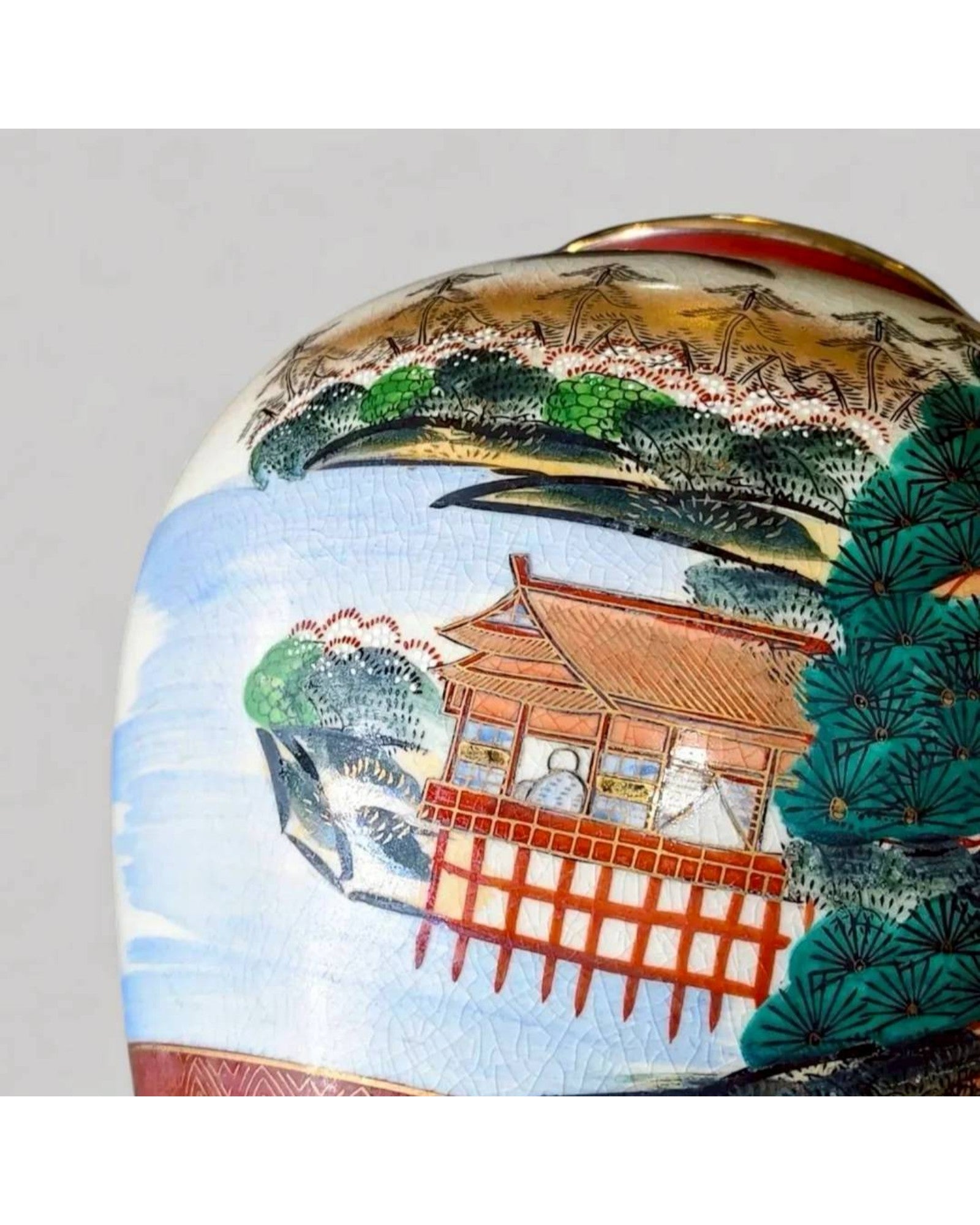 Antique Japanese Kutani Landscape Vase