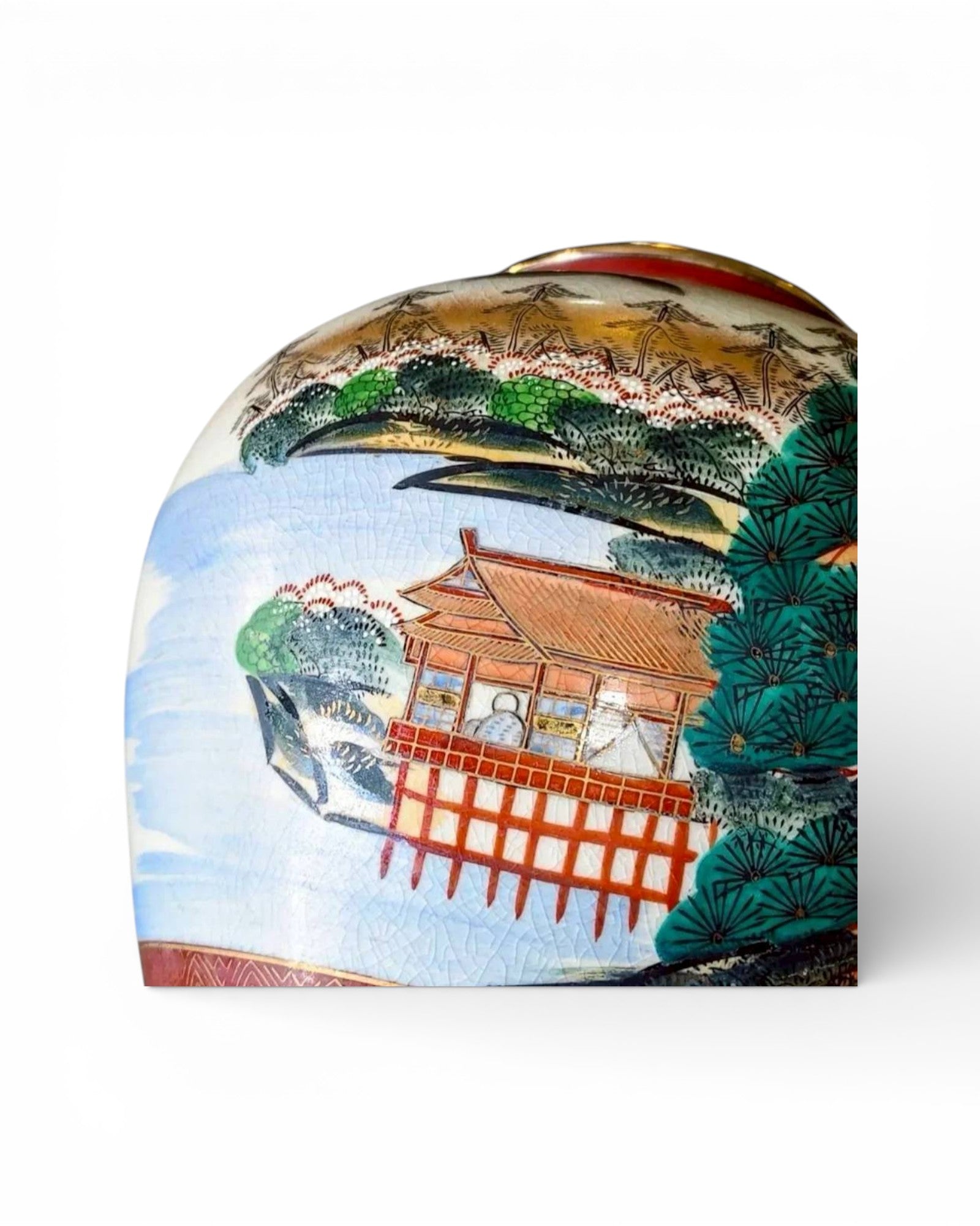 Antique Japanese Kutani Landscape Vase