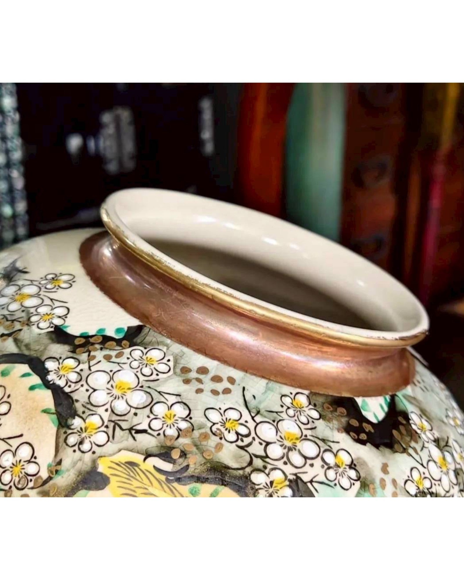 Japanese Kutani Hand-Painted Bird & Floral Vase