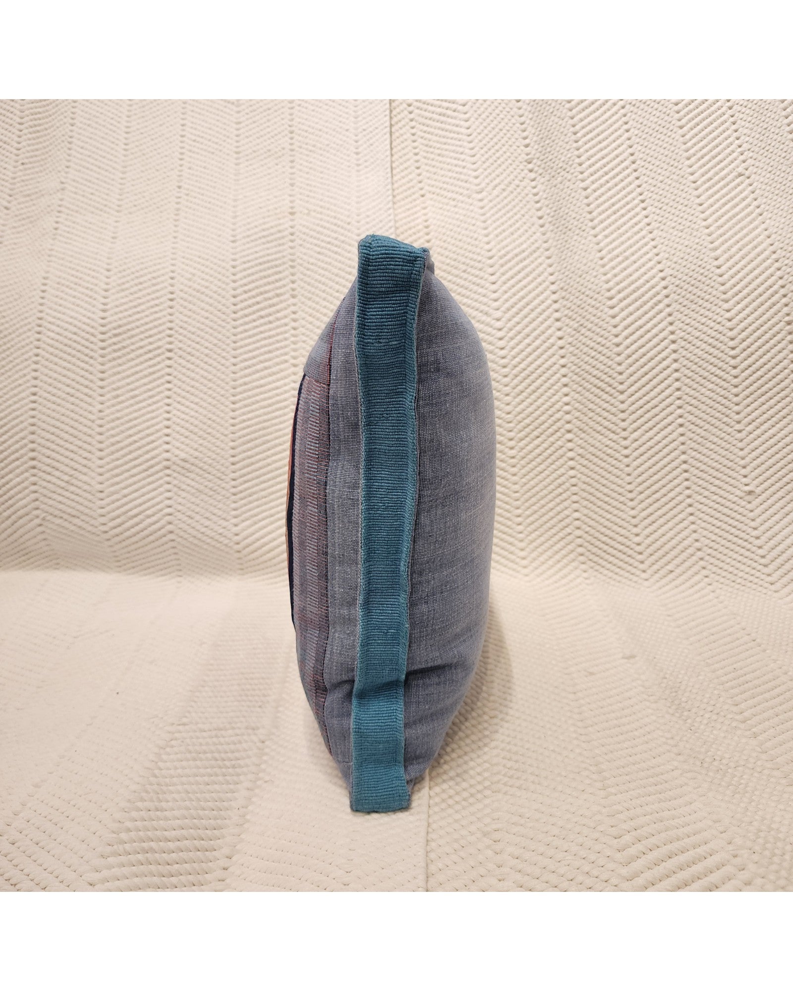 Handwoven Square Cotton Cushion with Lisu Motif Centre - Baby Purple