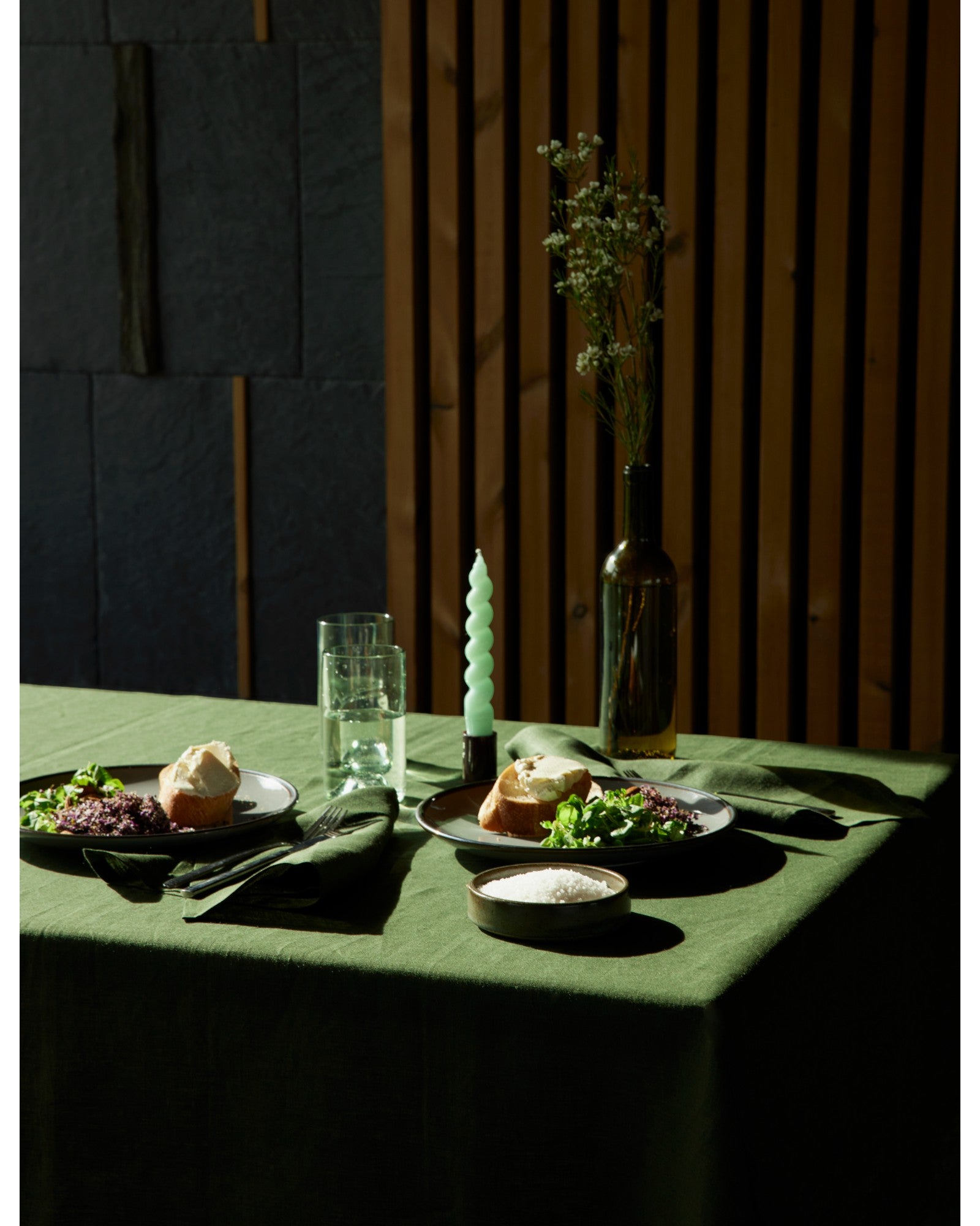 Pine Green, Classic Linen Tablecloth
