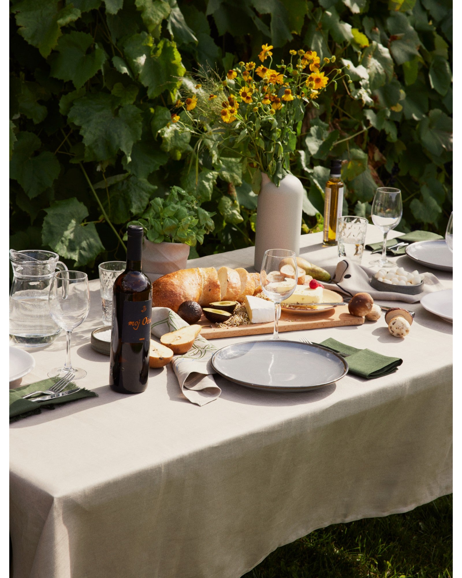 Stone, Classic Linen Tablecloth