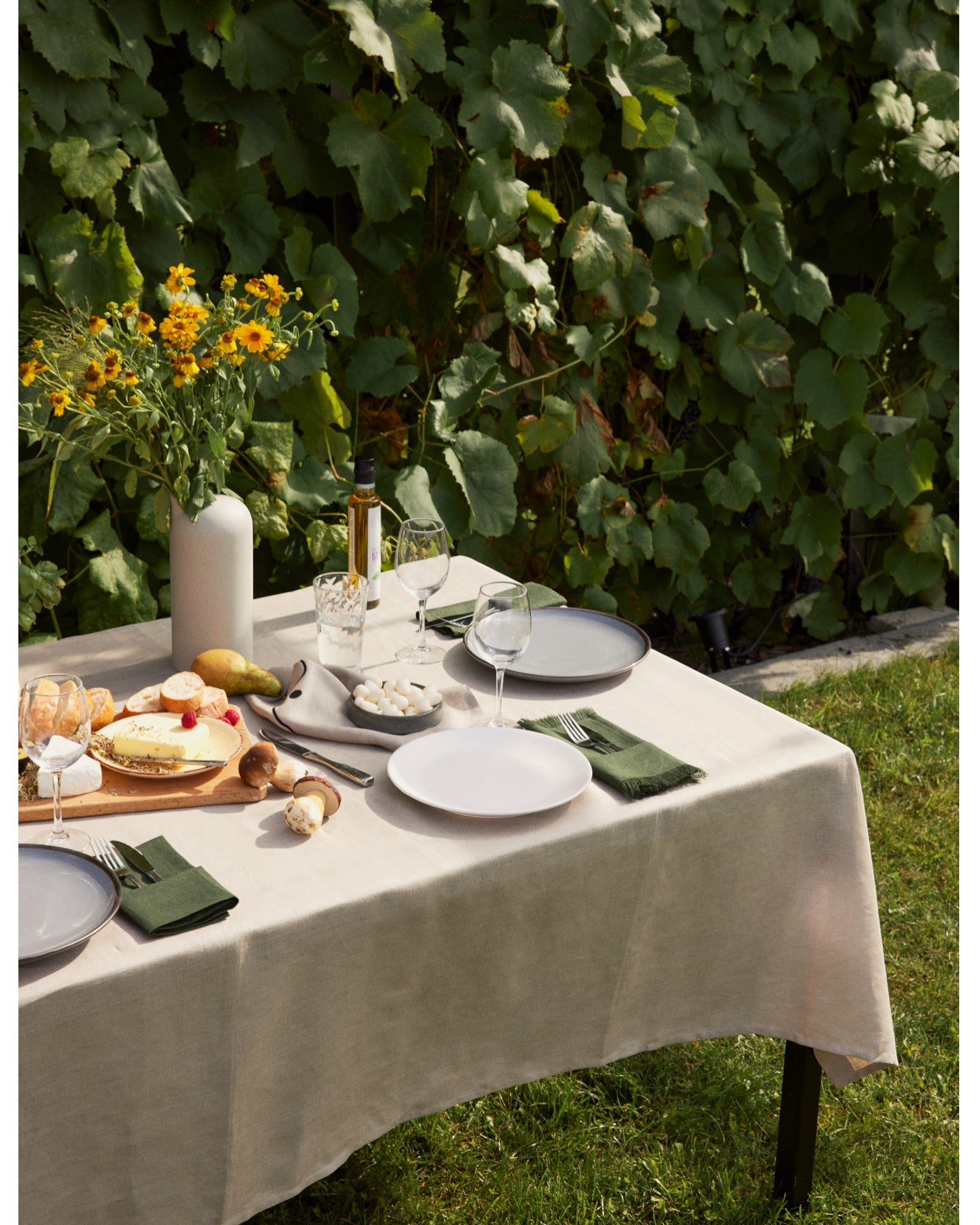 Stone, Classic Linen Tablecloth