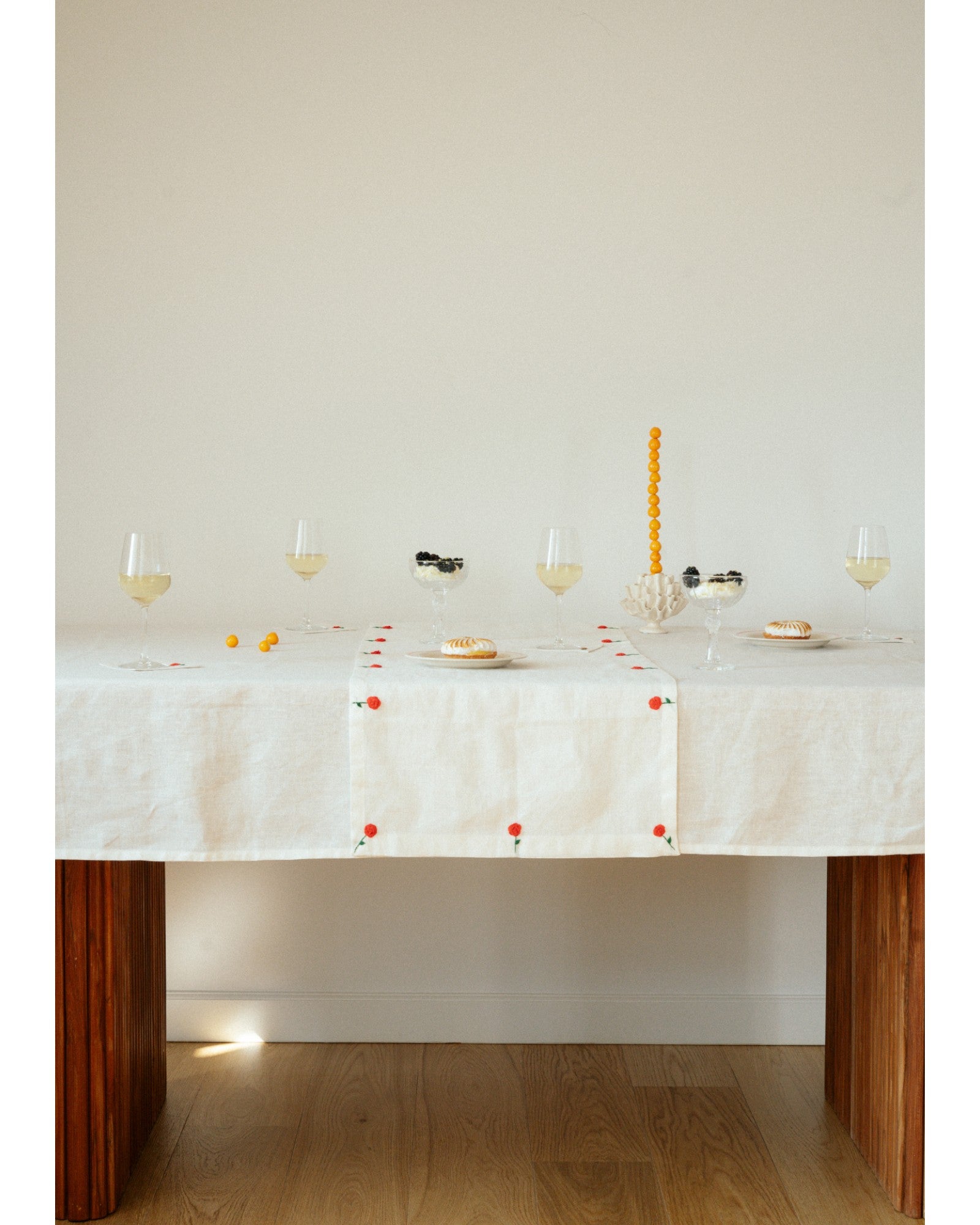 Rose Embroidery Table Runner