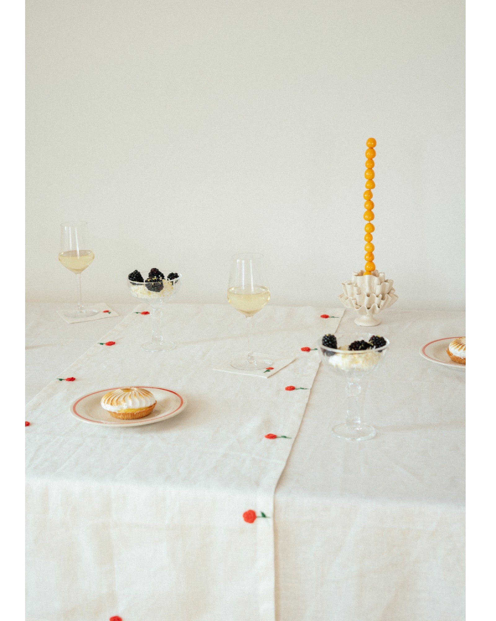 Rose Embroidery Table Runner