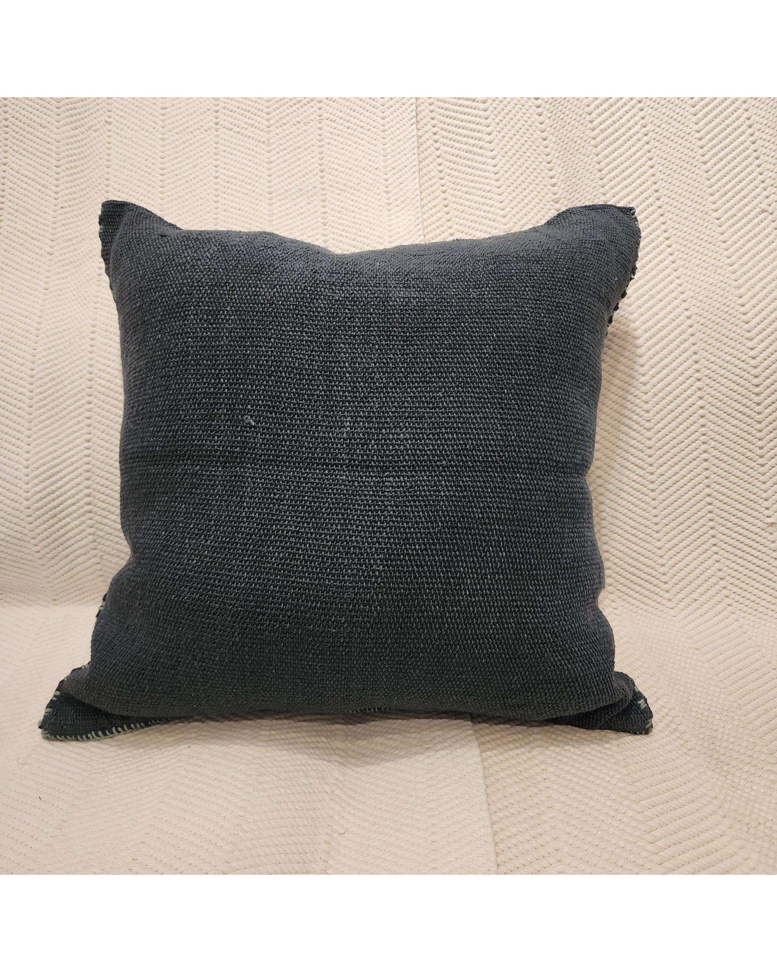 Handwoven Waist Loom Weave Cushion - Dark Brown & Multi-coloured