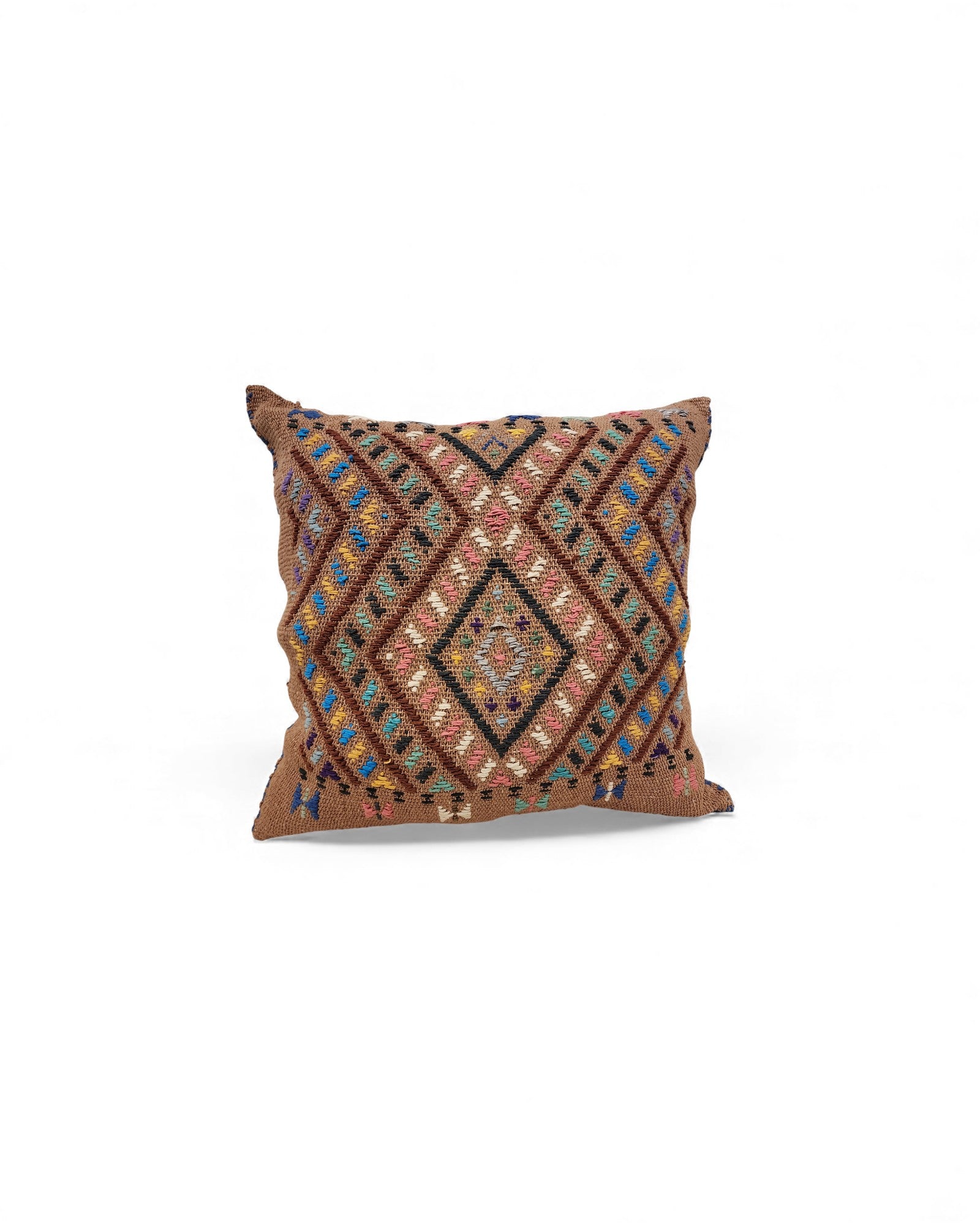 Handwoven Waist Loom Weave Cushion - Tan