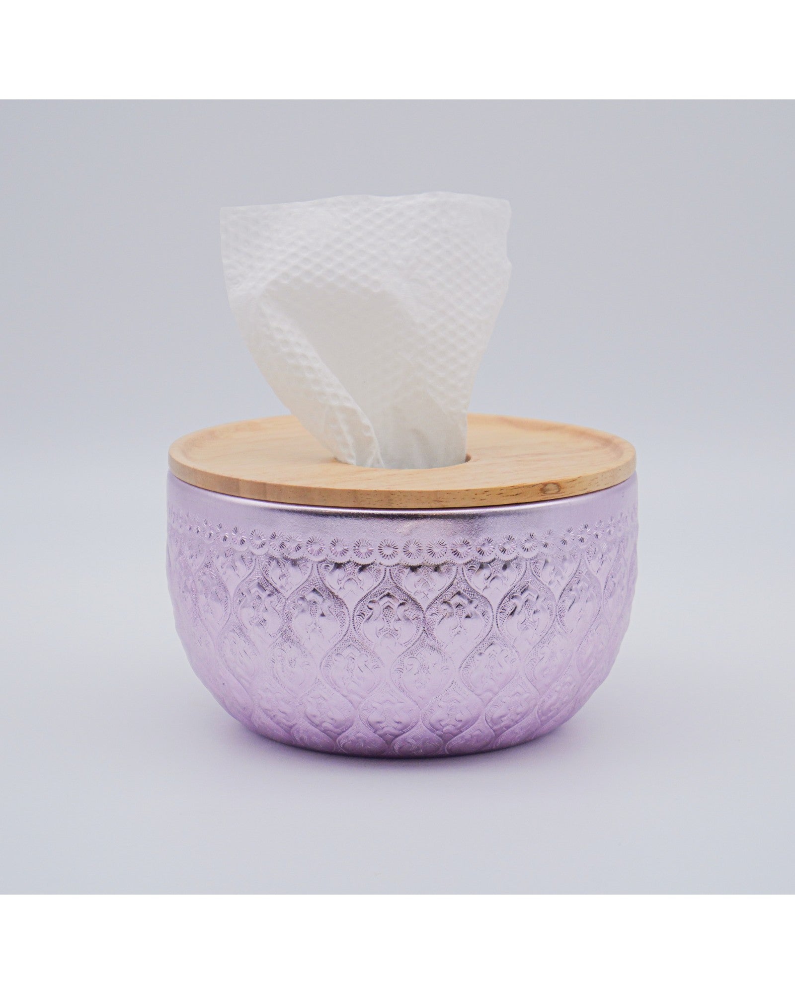 Suchai Pop Up Thai Embossed Aluminium Bowl Tissue Holder - 14cm - Surround Living - 13