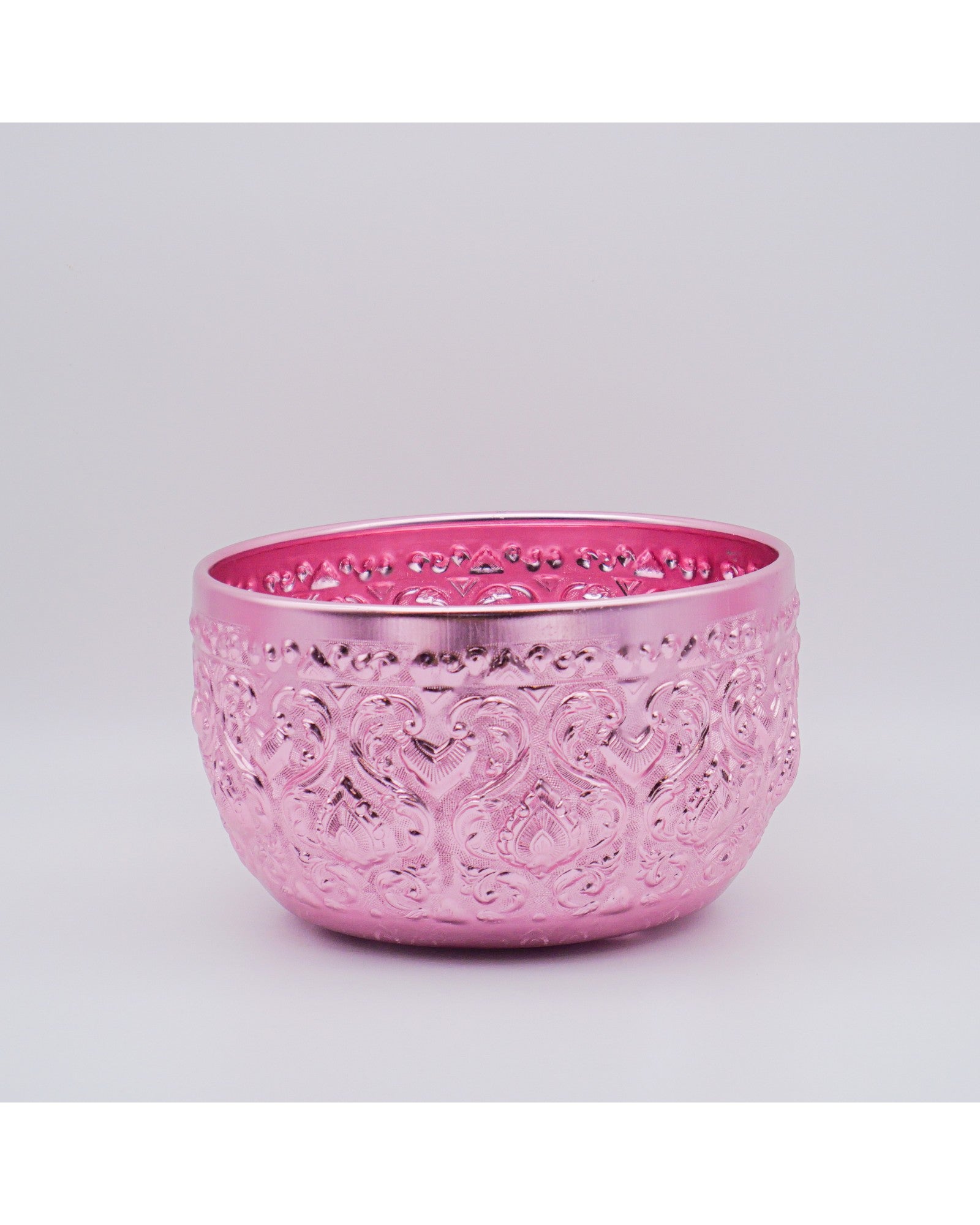 Thai Embossed Aluminium Bowl (M) - 22cm, Green