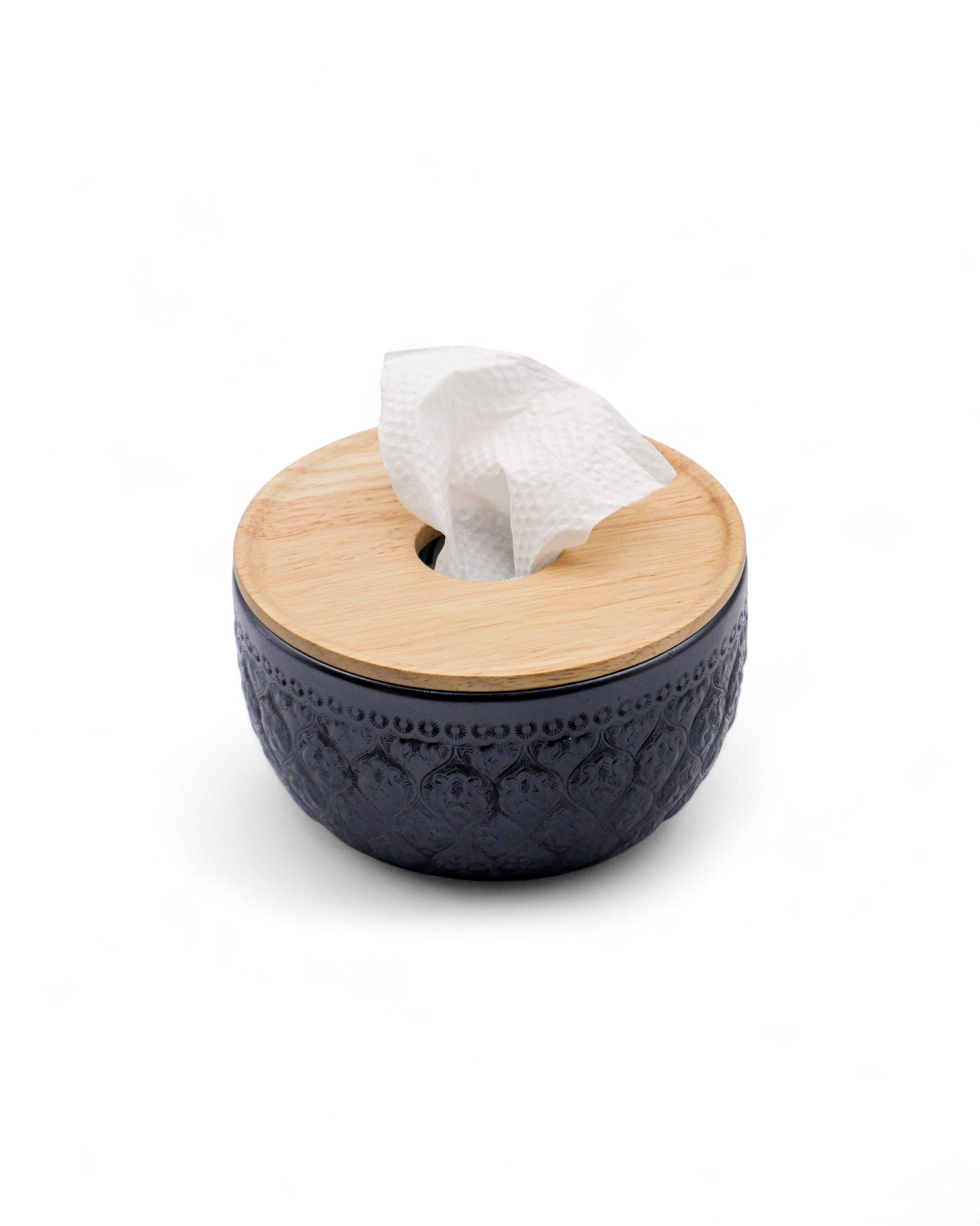 Suchai Pop Up Thai Embossed Aluminium Bowl Tissue Holder - 14cm - Surround Living - 24