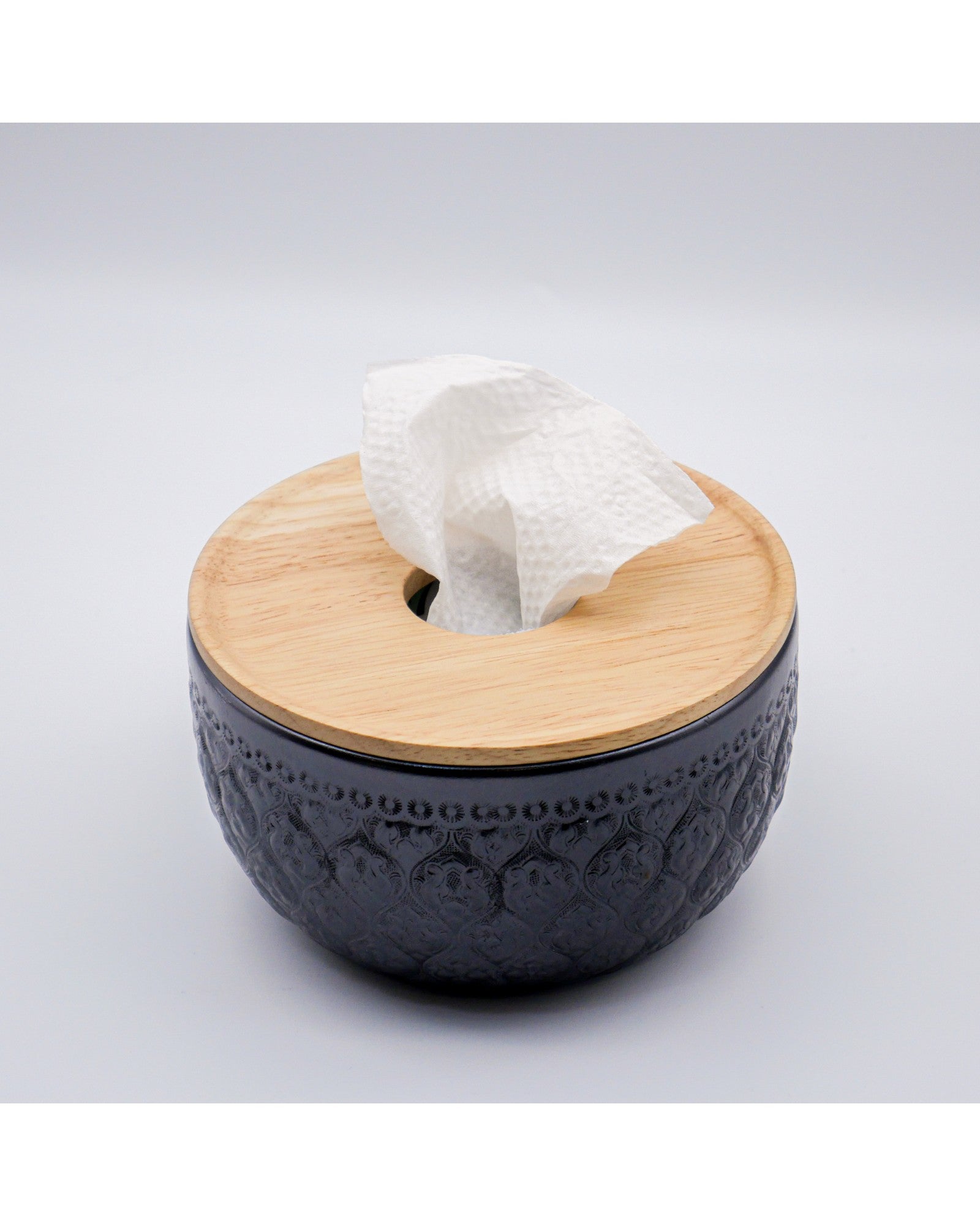 Suchai Pop Up Thai Embossed Aluminium Bowl Tissue Holder - 14cm - Surround Living - 23