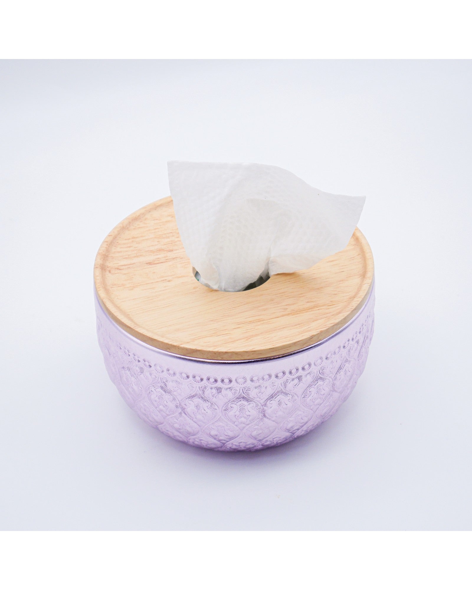 Suchai Pop Up Thai Embossed Aluminium Bowl Tissue Holder - 14cm - Surround Living - 15
