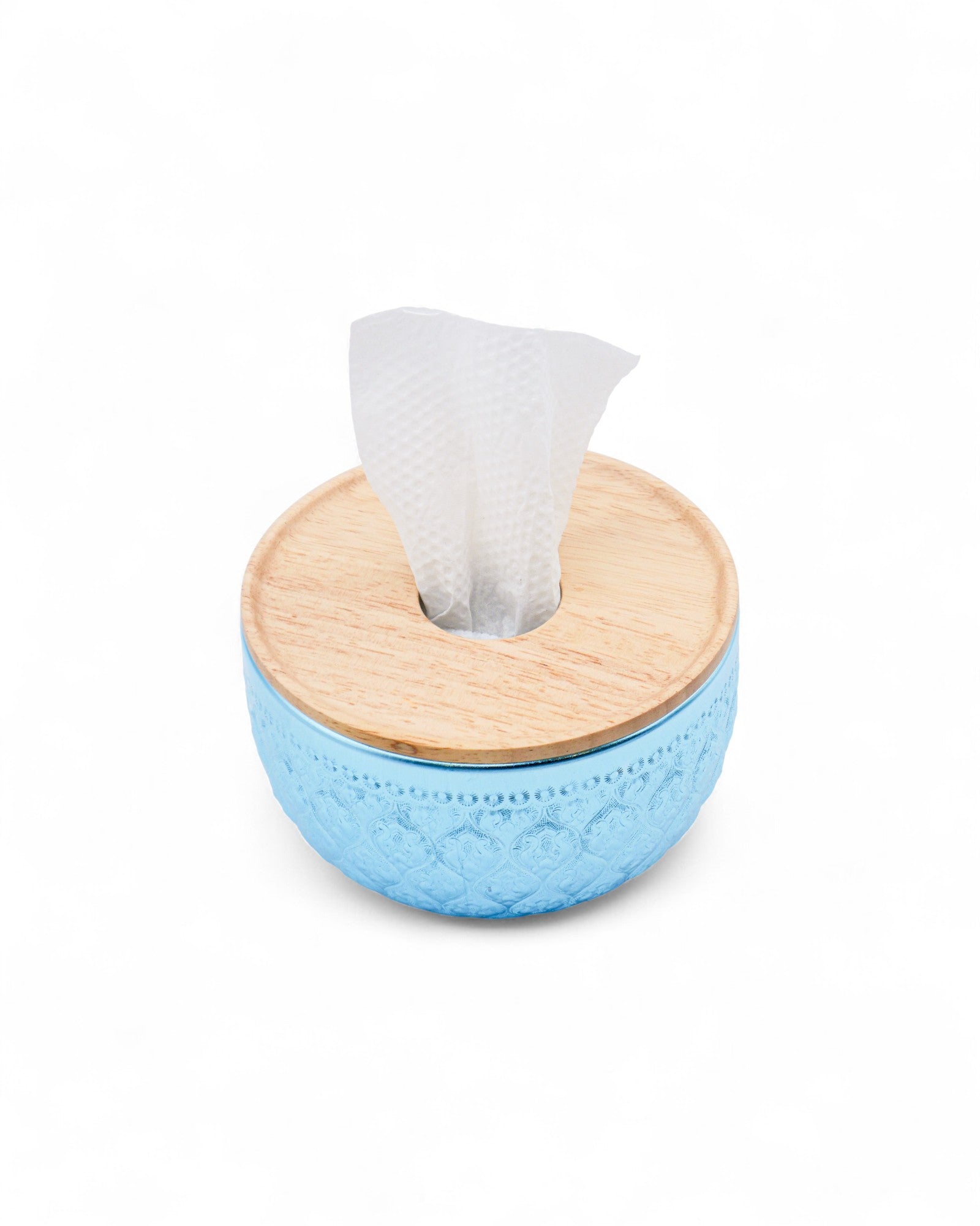 Suchai Pop Up Thai Embossed Aluminium Bowl Tissue Holder - 14cm - Surround Living - 20