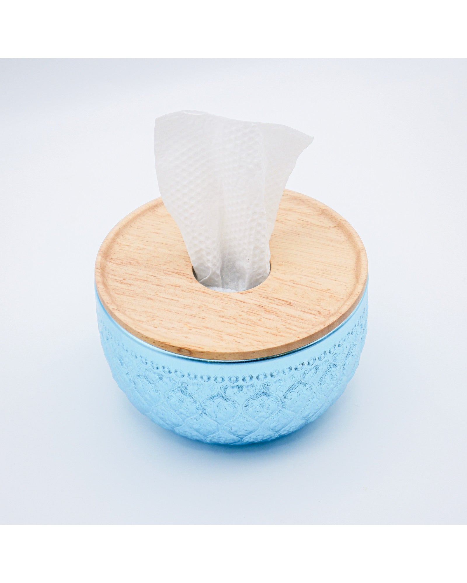 Suchai Pop Up Thai Embossed Aluminium Bowl Tissue Holder - 14cm - Surround Living - 19