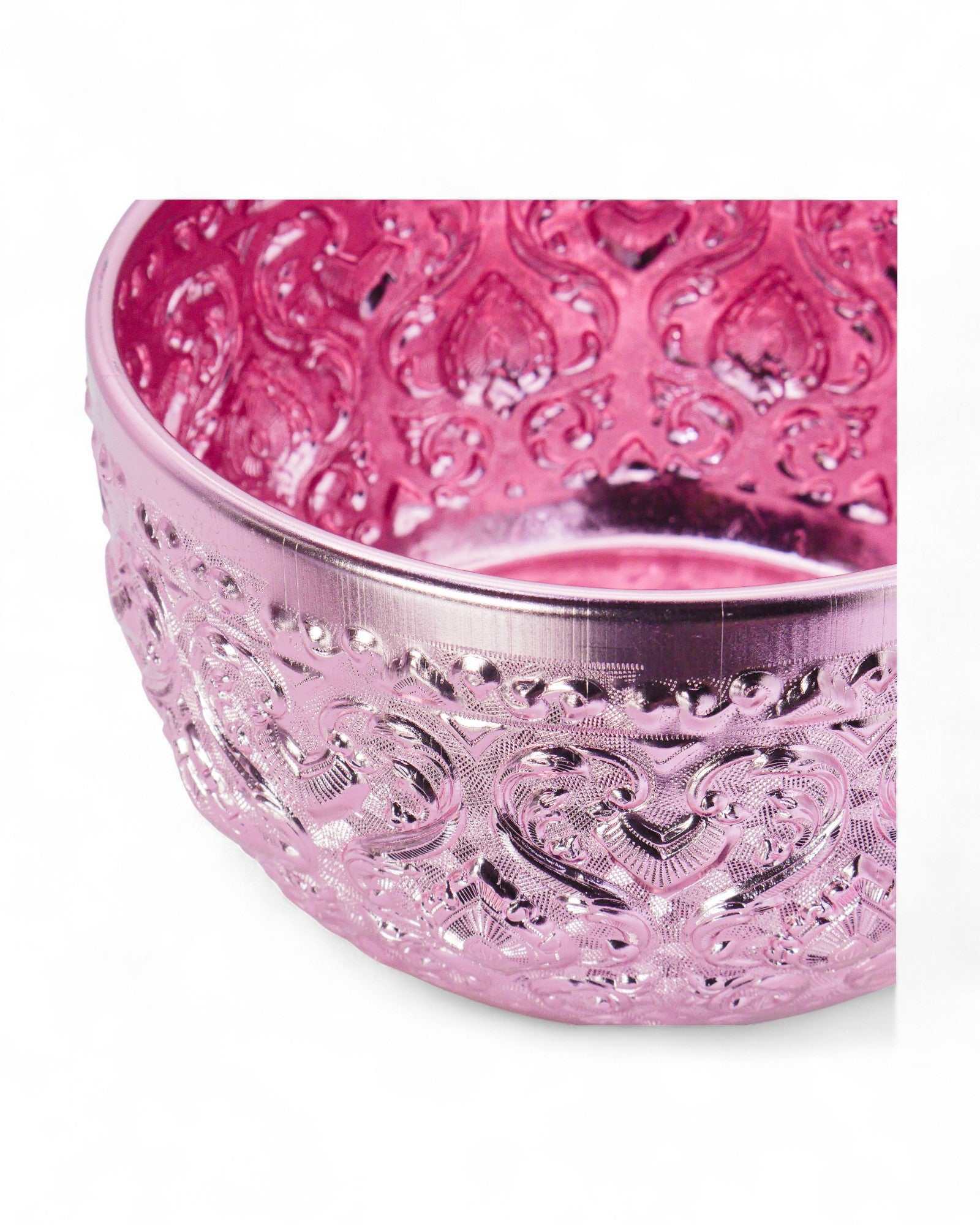 Thai Embossed Aluminium Bowl (M) - 22cm, Green