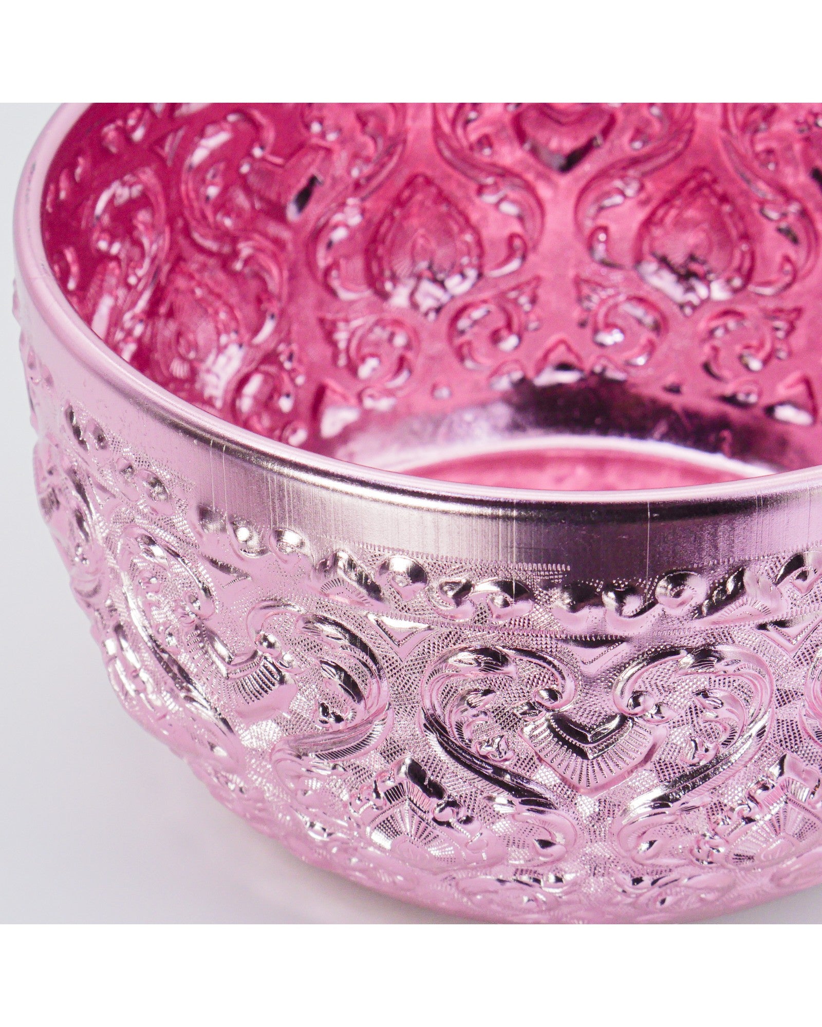 Thai Embossed Aluminium Bowl (M) - 22cm, Green